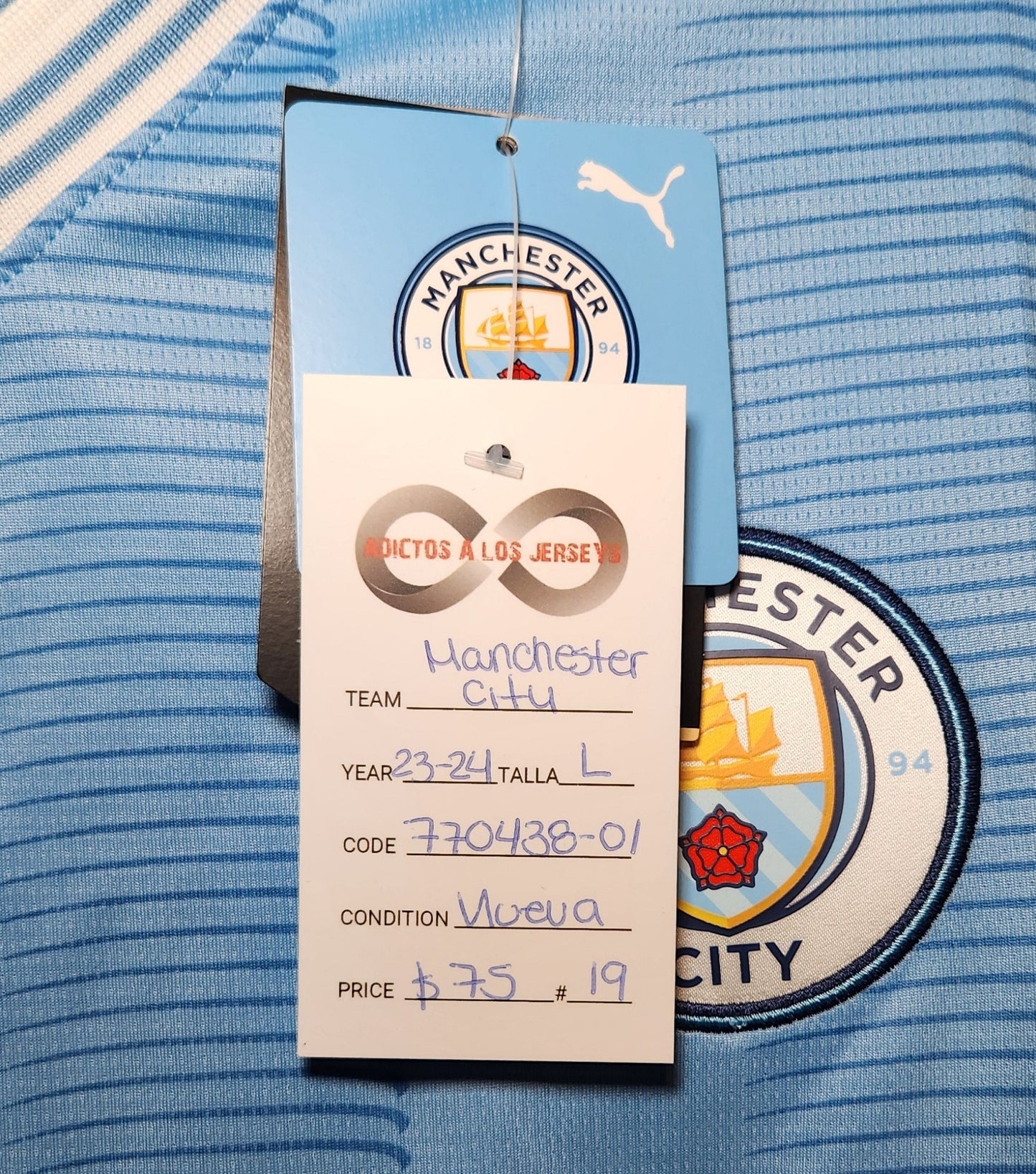 2023-24 Manchester City Home Jersey / Large / New