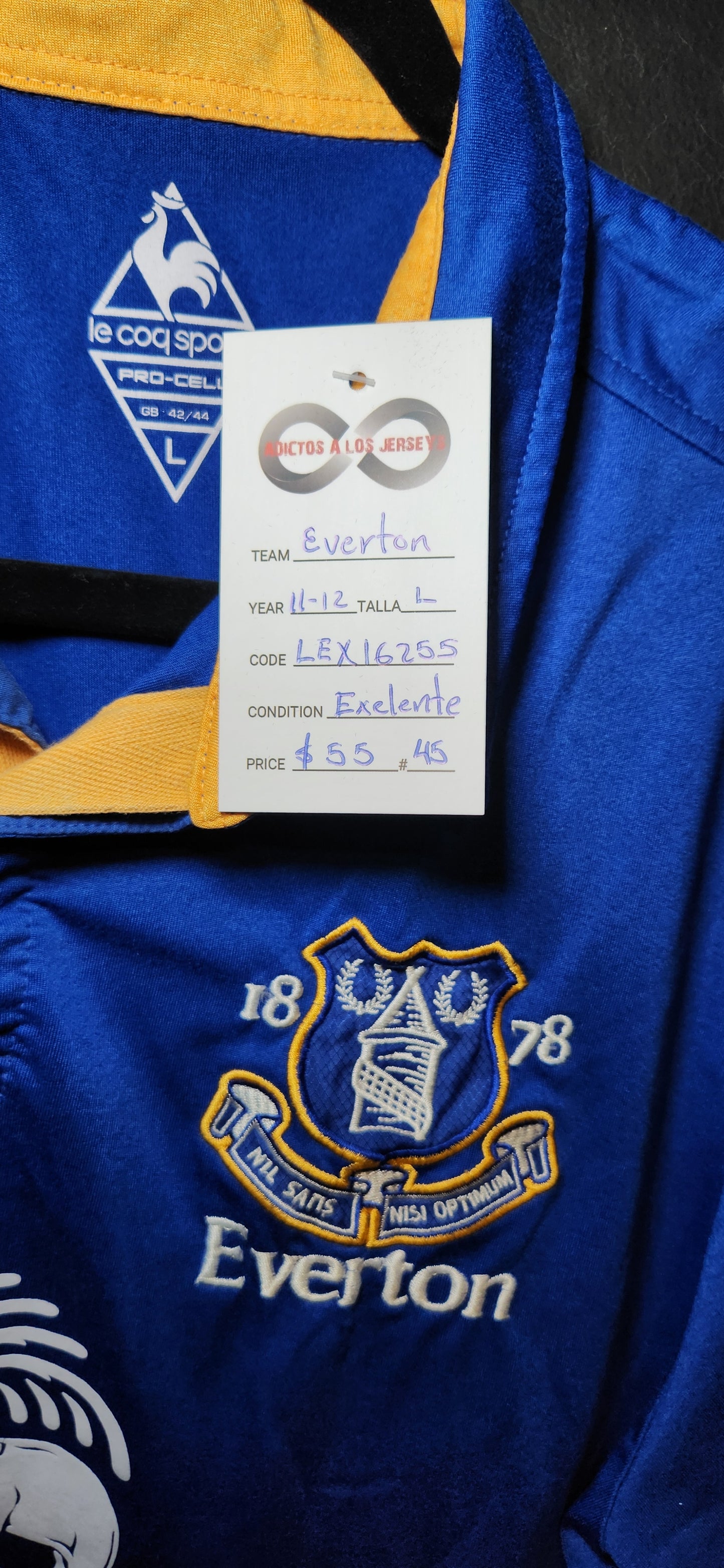 2011-12 Everton Home Jersey / Large / Excellent