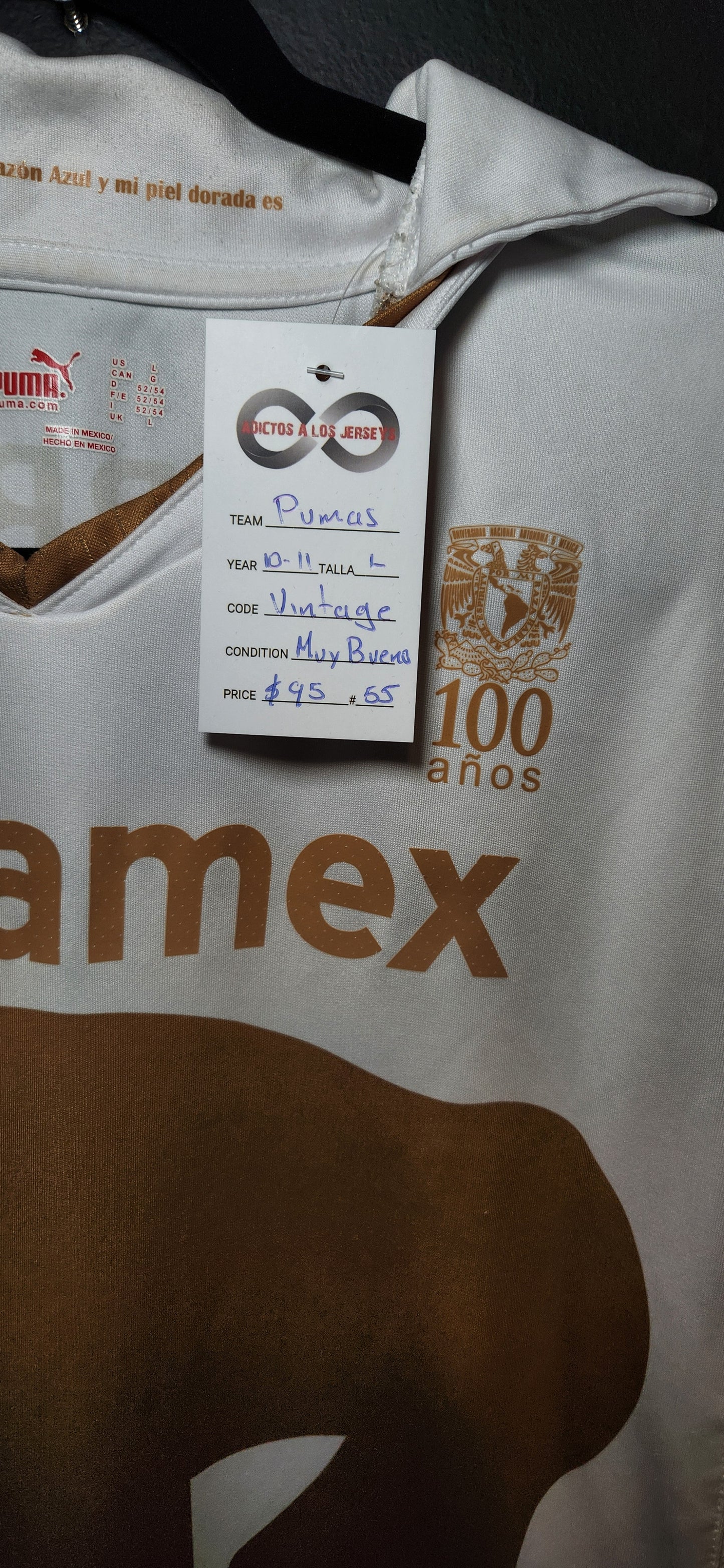 2010-11 Club Universidad Nacional Home Jersey / Large / Good