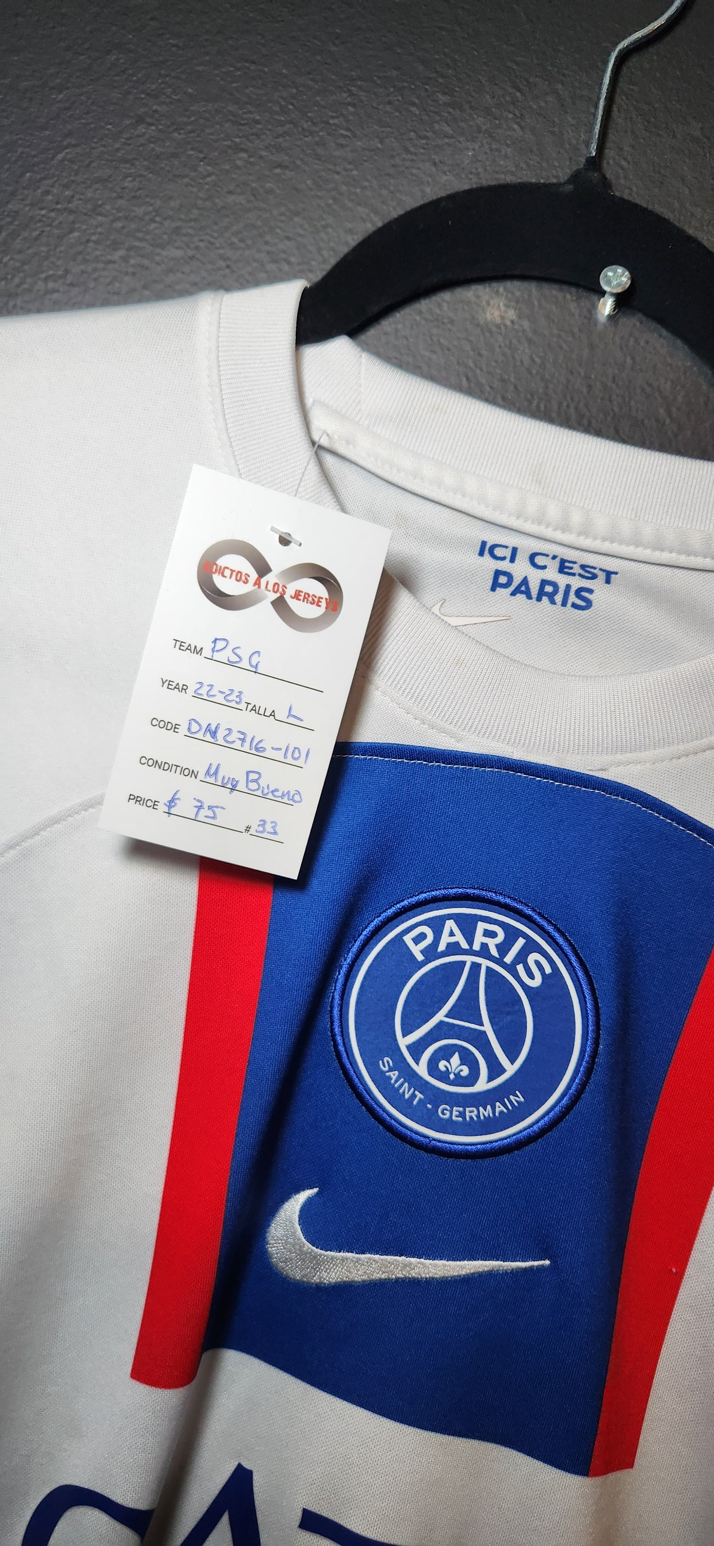 2022-23 Paris Saint Germain Neymar JR. 10 Third Jersey / Large / New