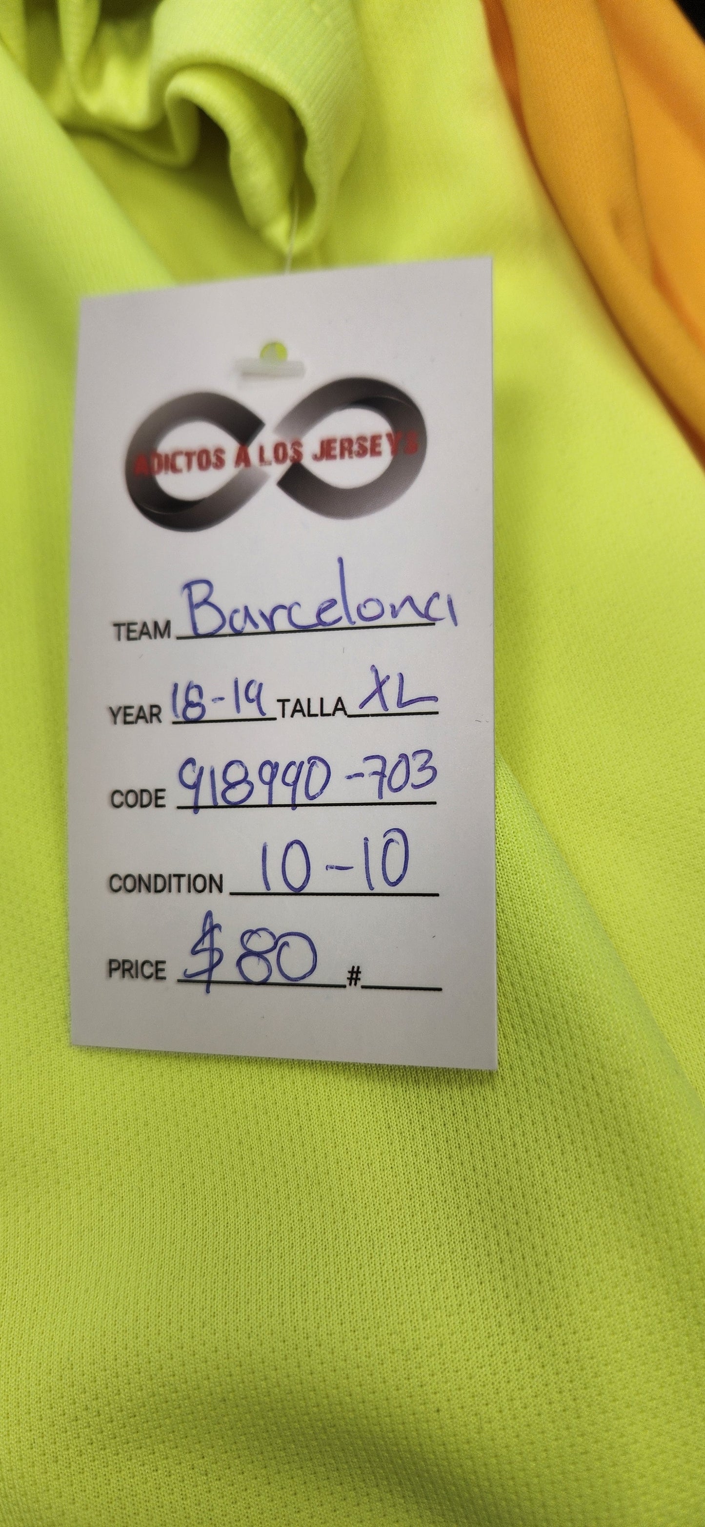 2018-19 FC Barcelona Away Jersey / X-Large / 10/10