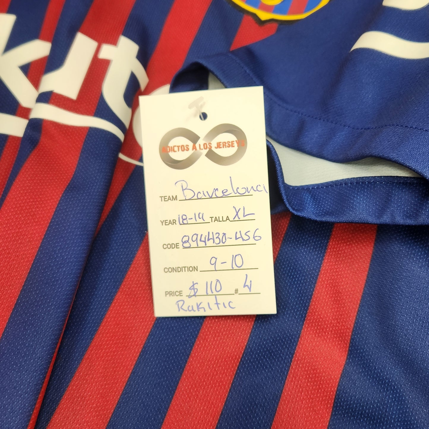 2018-19 Barcelona I.Rakitic Home Jersey / X-Large / 9/10