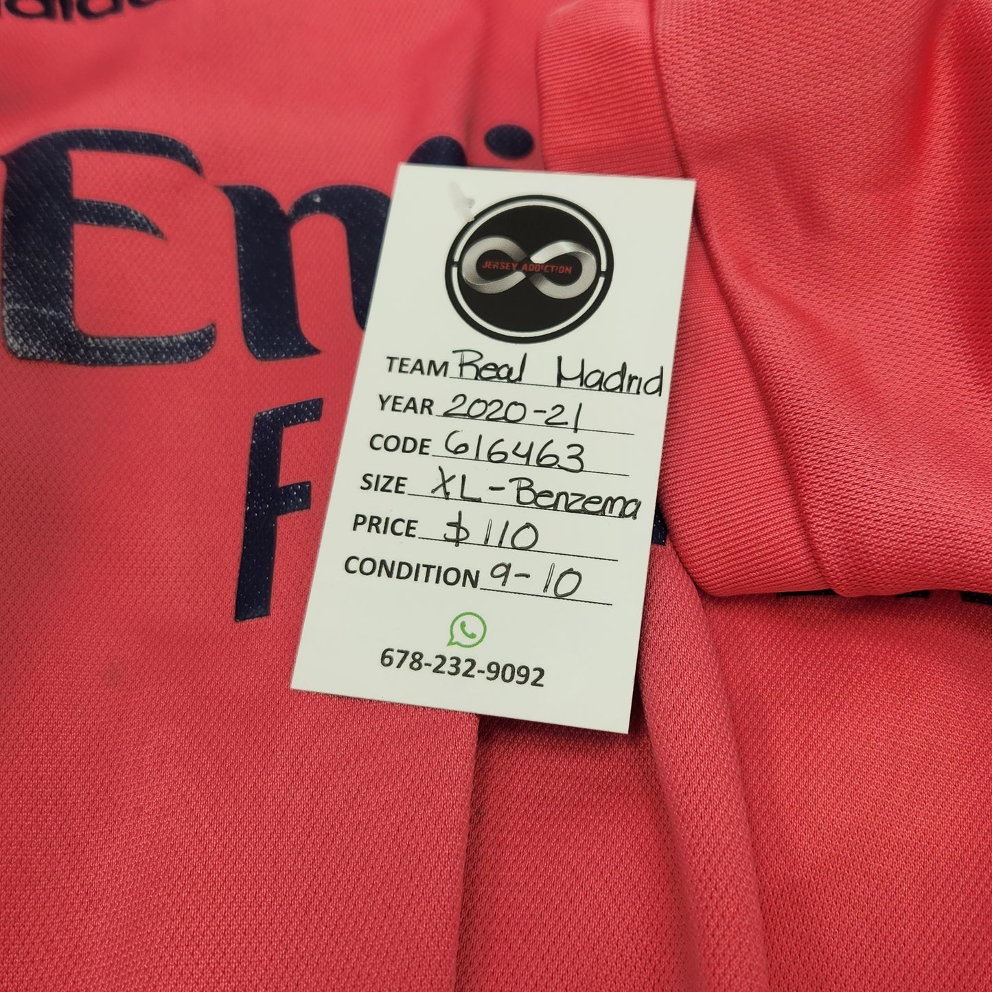 2020-21 Real Madrid Benzema 9 Away Jersey / X-Large / 9/10