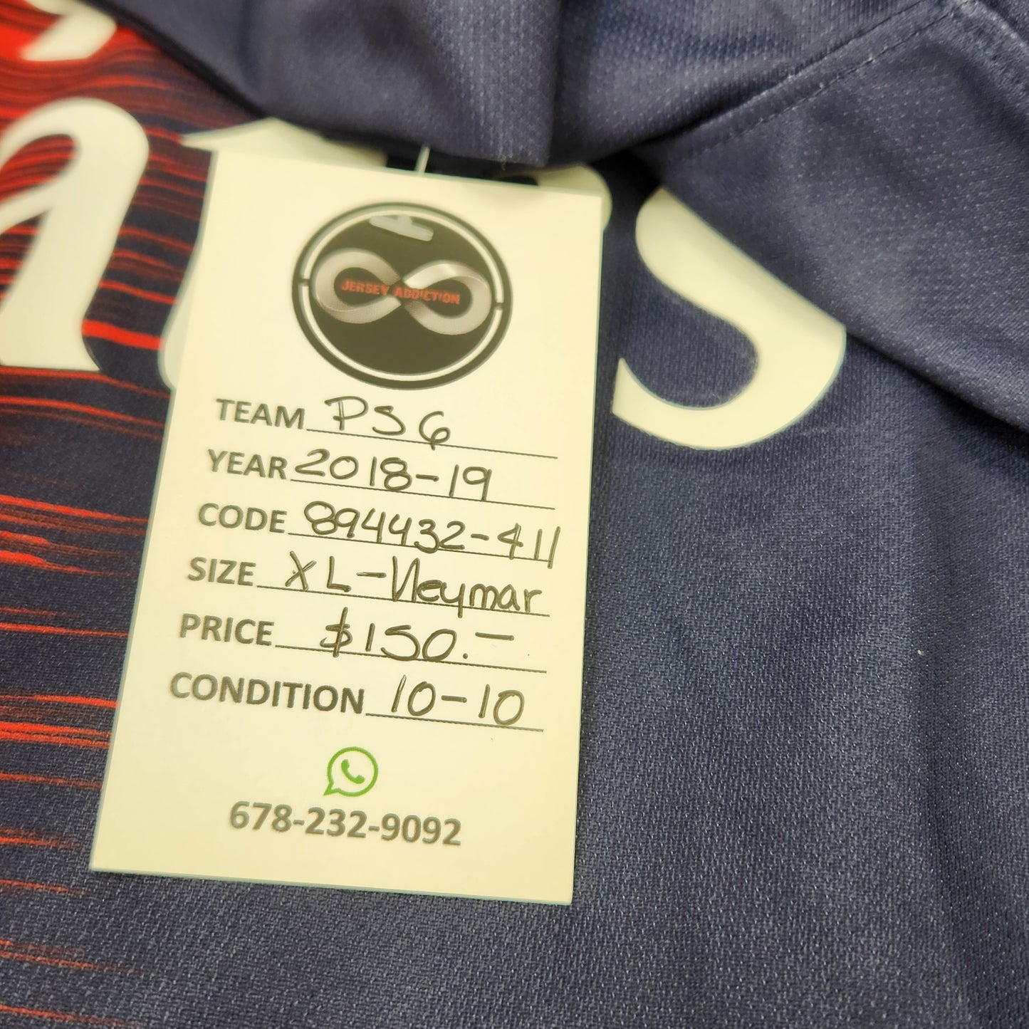 2018-19 Paris Saint-Germain Neymar Jr. 10 Home Jersey / X-Large / 10/10