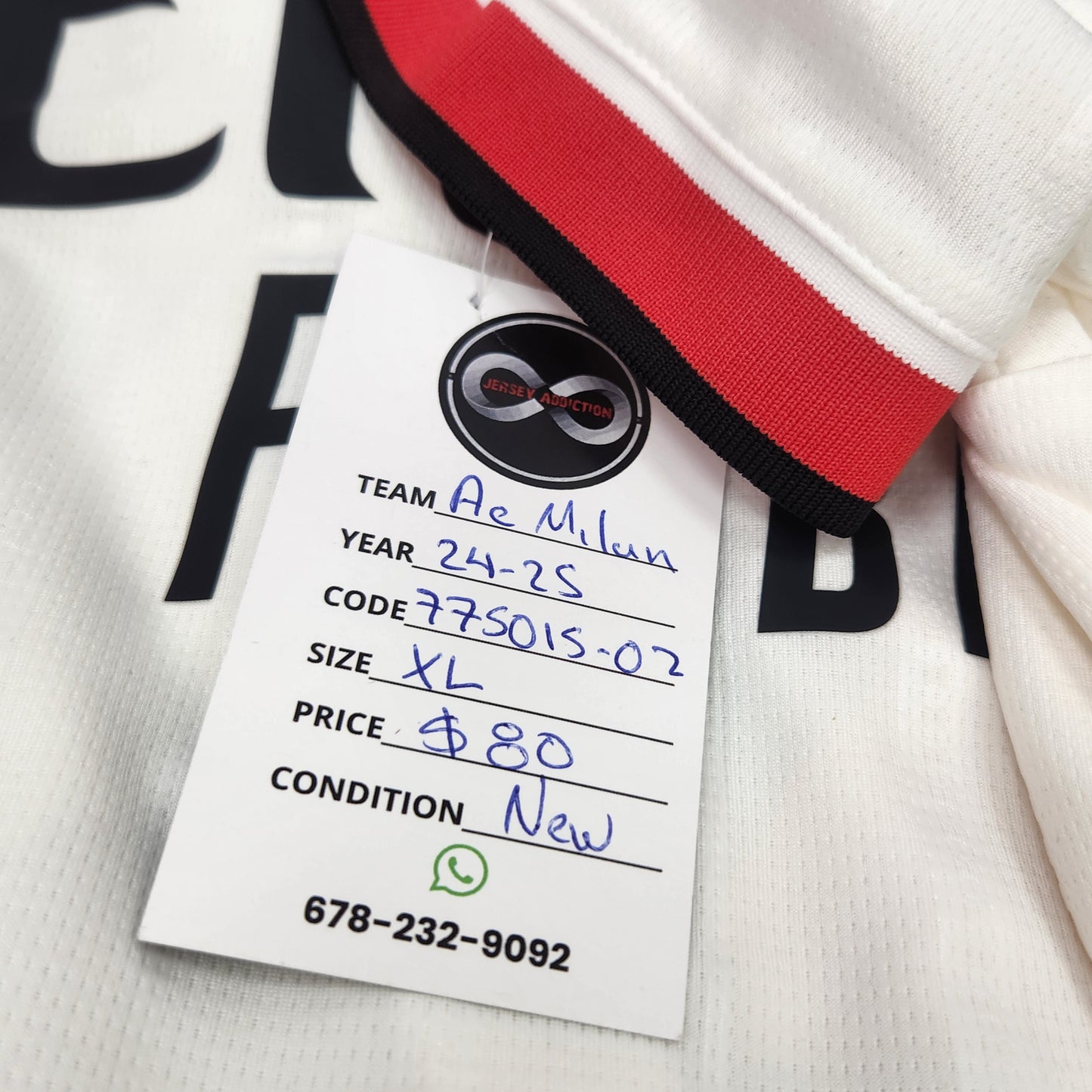 2024-25 AC Milan Away Jersey / X-Large / New