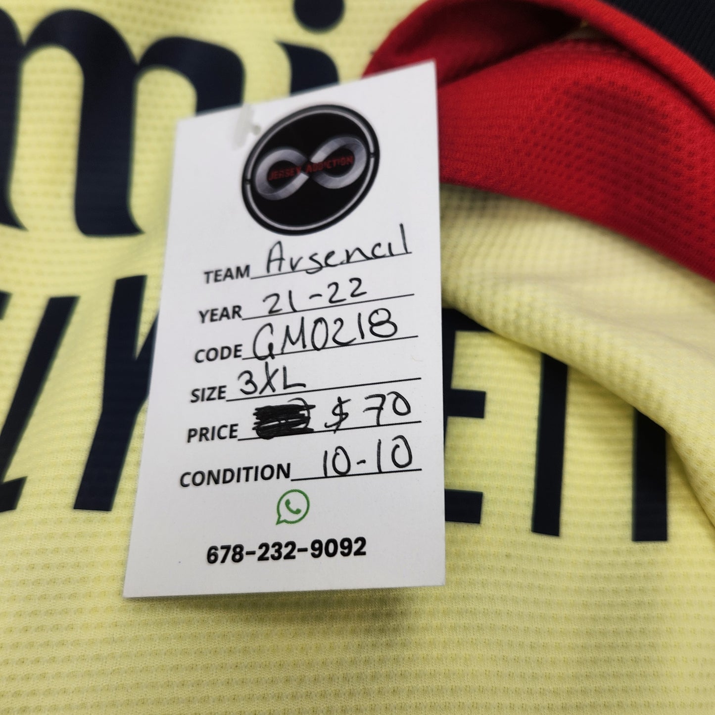 2021-22 Arsenal FC Away Jersey / 3X-Large / 10/10