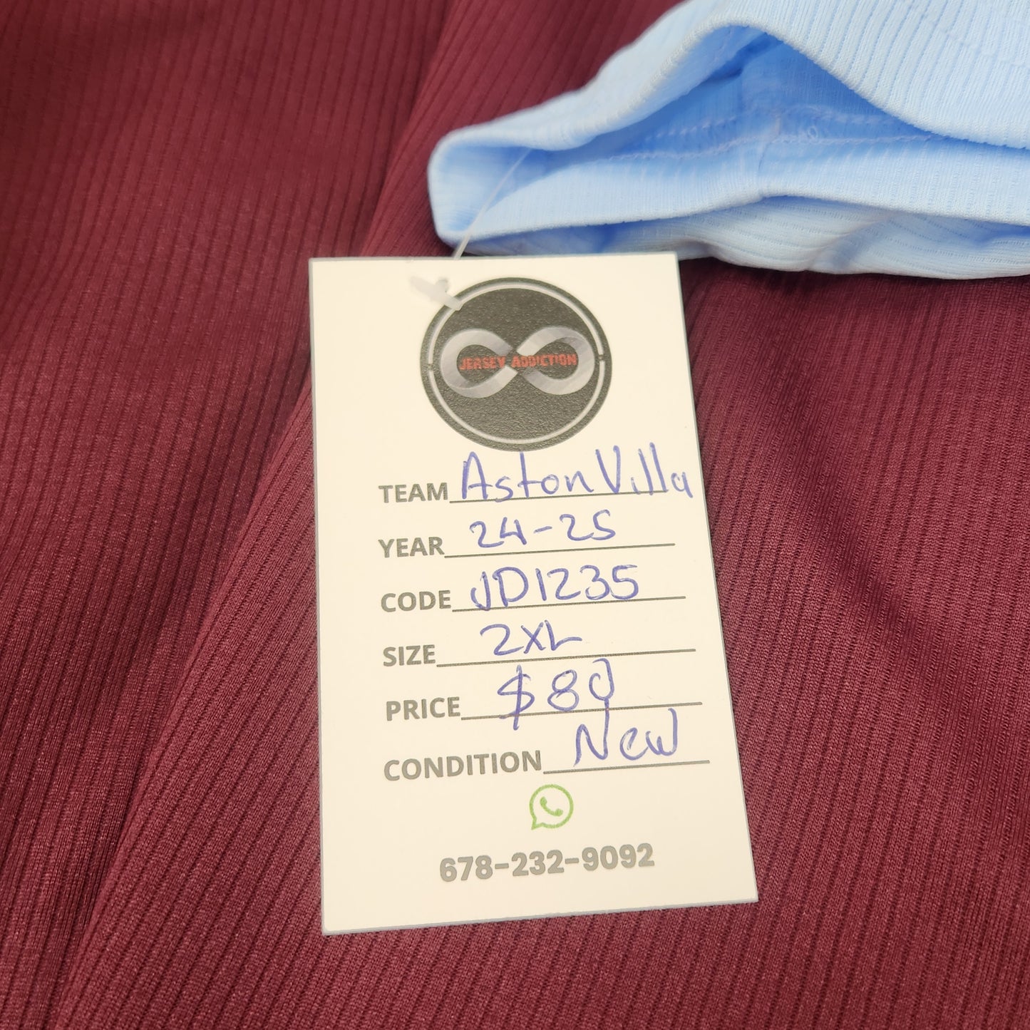 2024-25 Aston Villa Home Jersey / 2X-Large / New