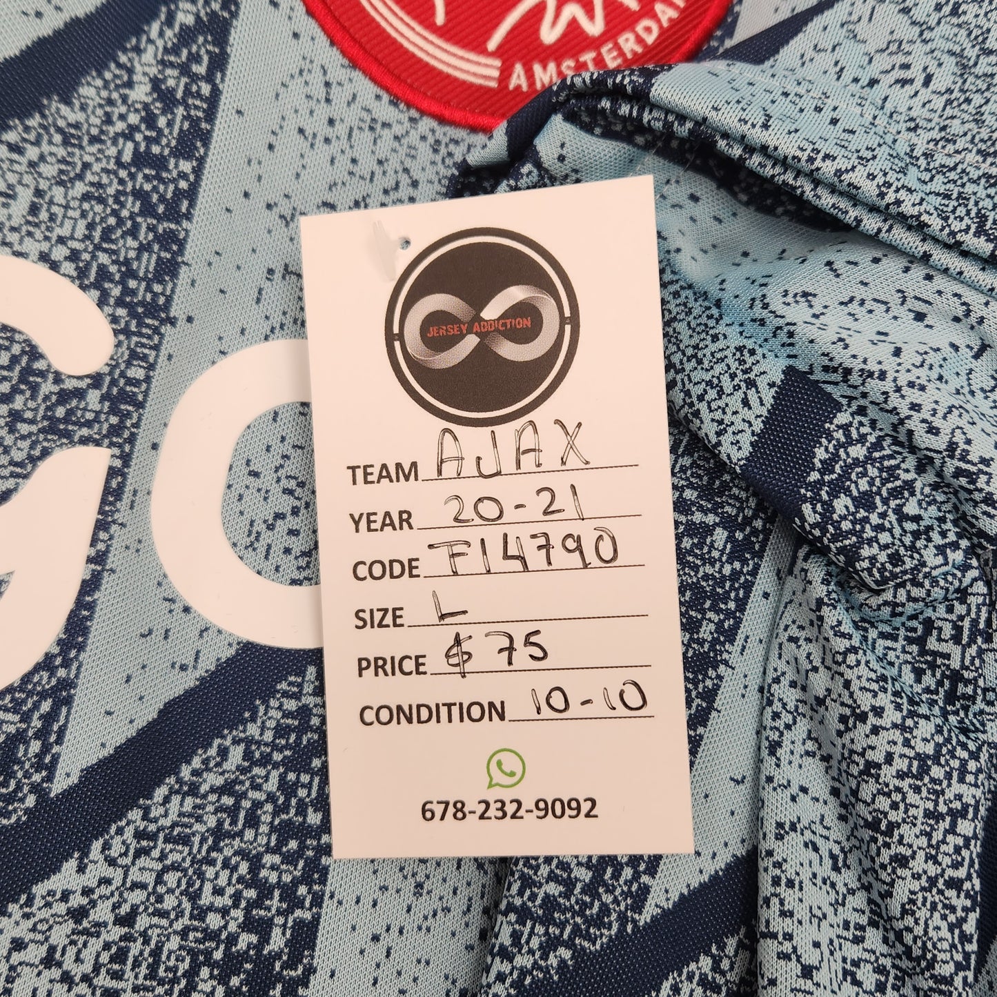2020-21 Ajax Amsterdam Away Jersey / Large / 10/10