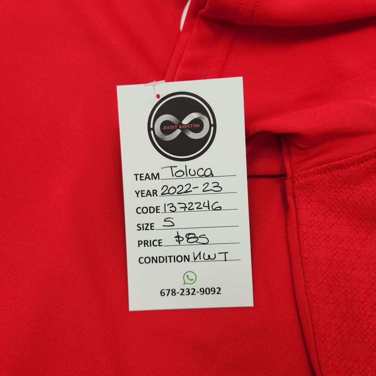 2022-23 Deportivo Toluca Home Jersey / Small / New