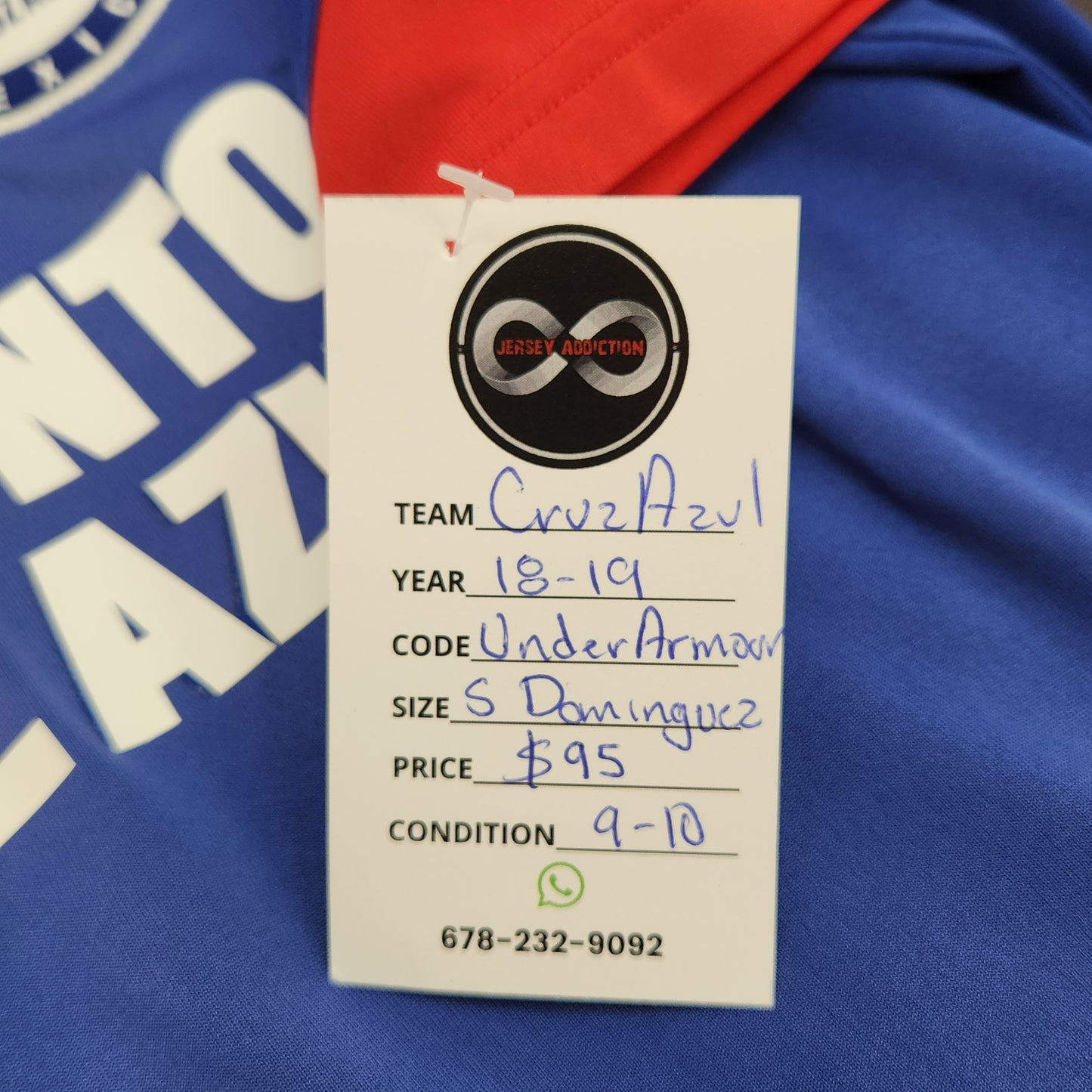 2018-19 Cruz Azul Dominguez 4 Home jersey / Small / 9/10