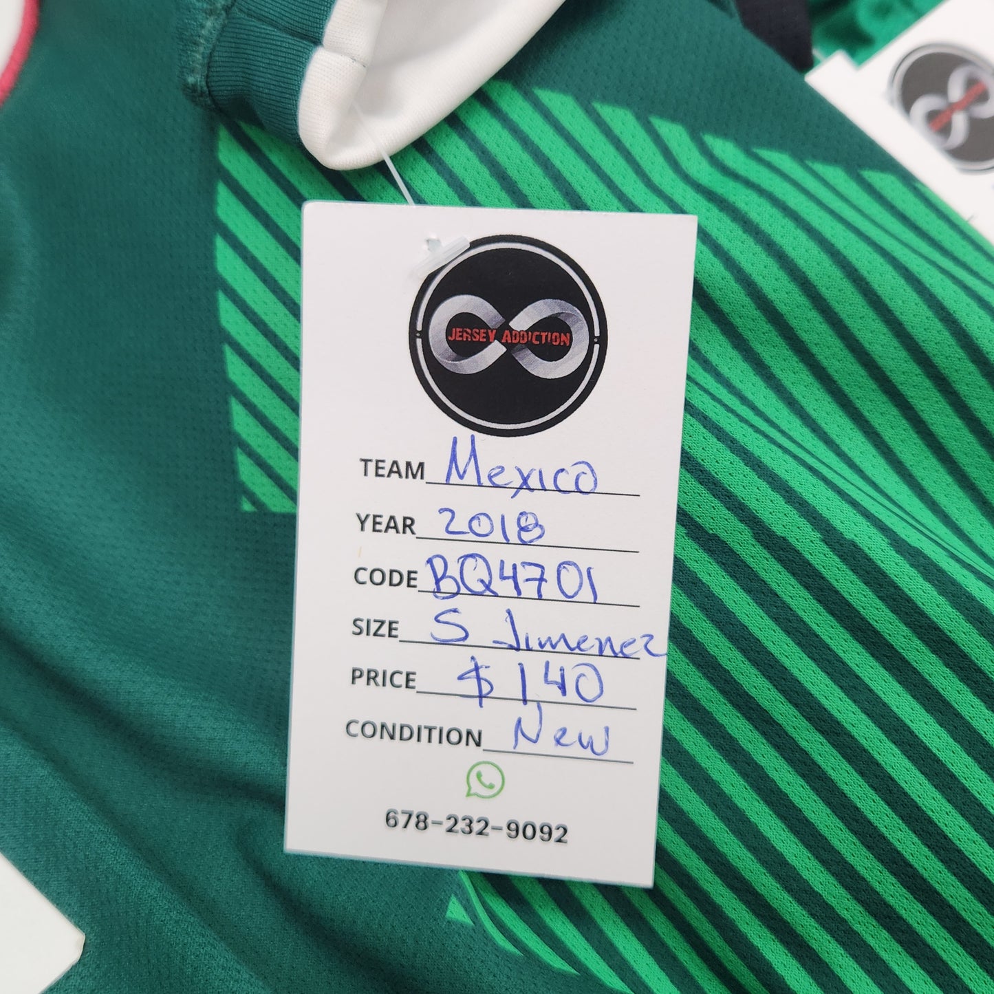 2018 Mexico Jimenez 9 Home Jersey / Small / New