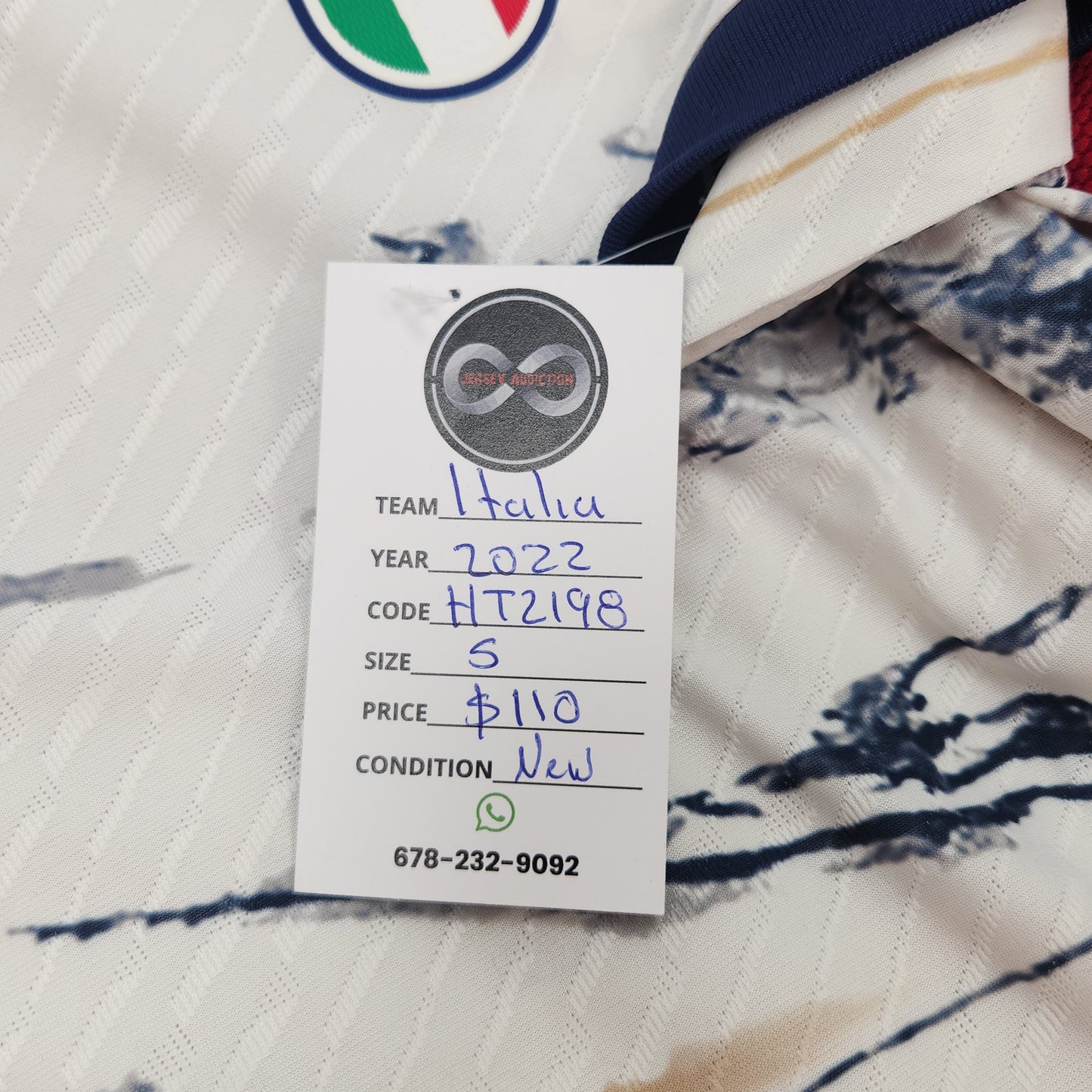 2022 Italy Away Jersey / Small / New