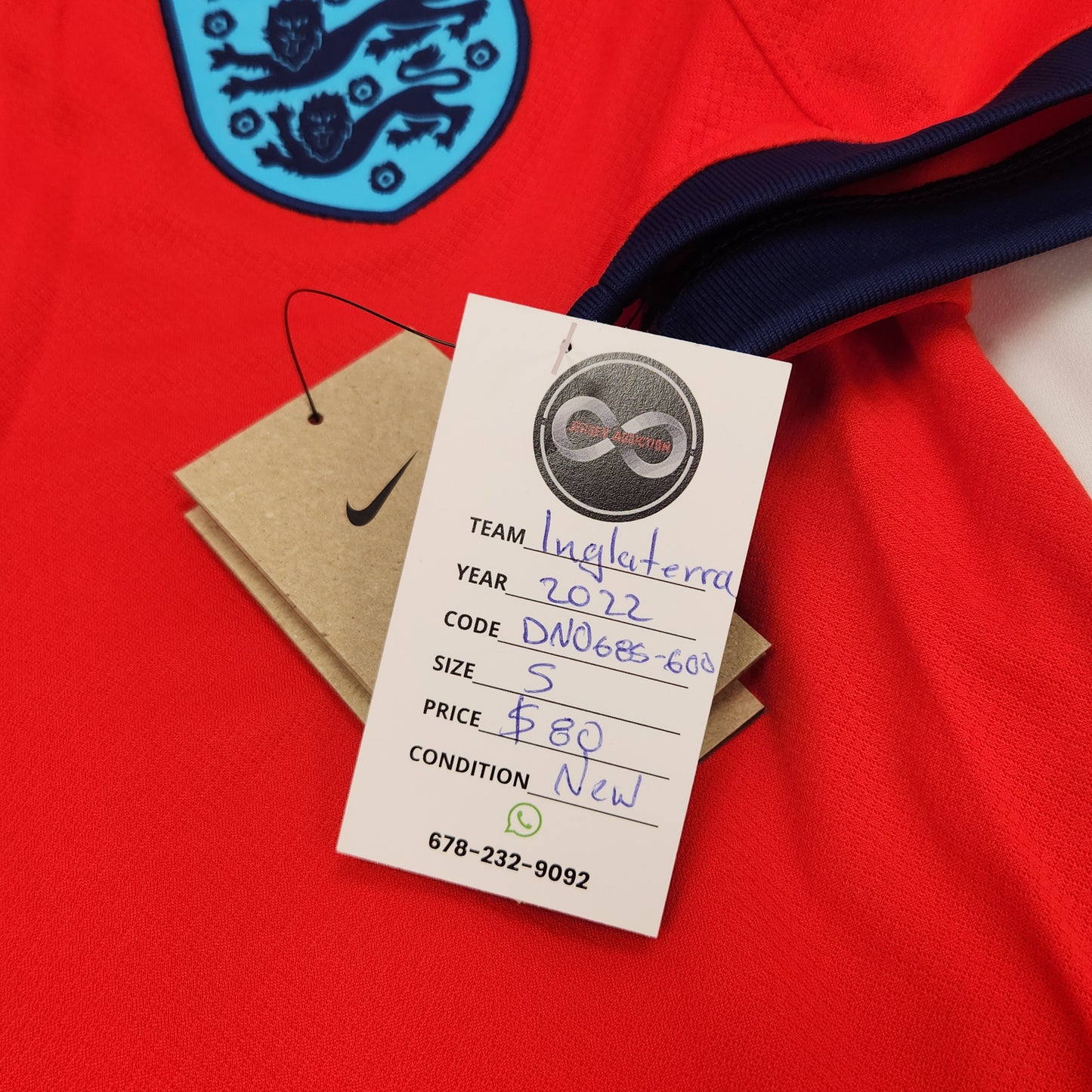 2022 England Away Jersey / Small / New