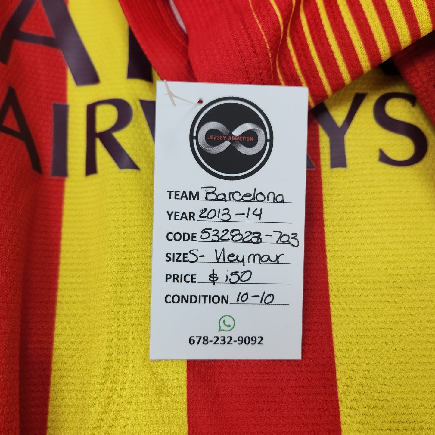 2013-14 FC Barcelona Neymar jr 11 Away Jersey / Small / 10/10