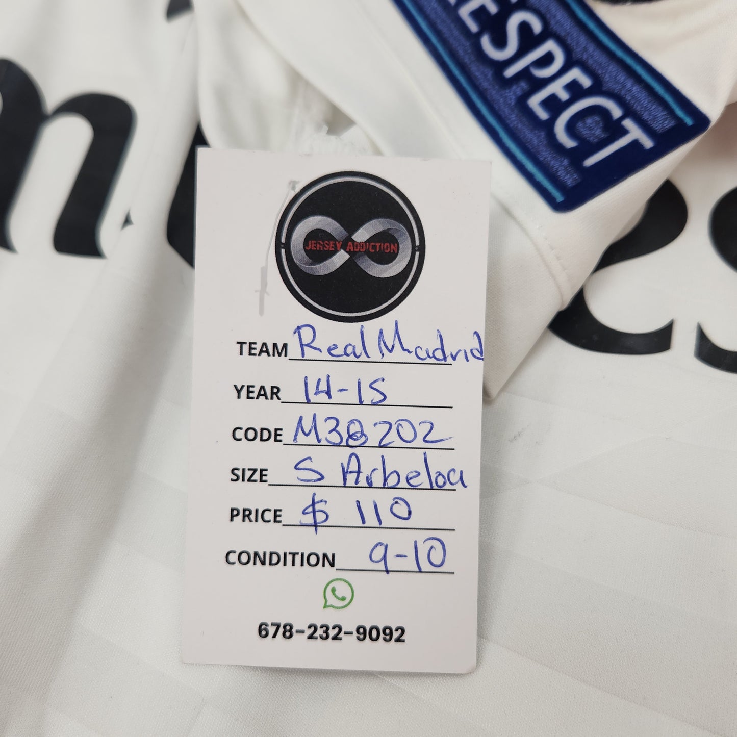2014-15 Real Madrid Arbeloa 17 Home Jersey / Small / 9/10