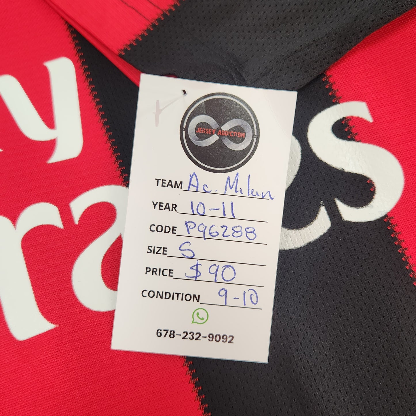 2010-11 AC Milan Home Jersey / Small / 9/10