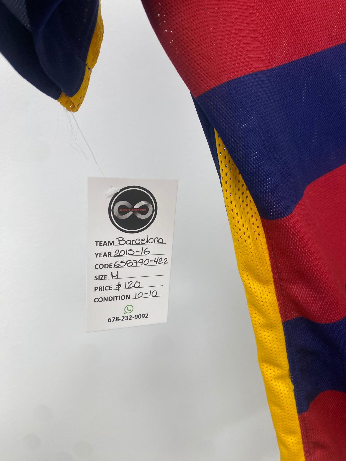 2015-16 FC Barcelona Home Jersey Player Version / Medium / 10/10