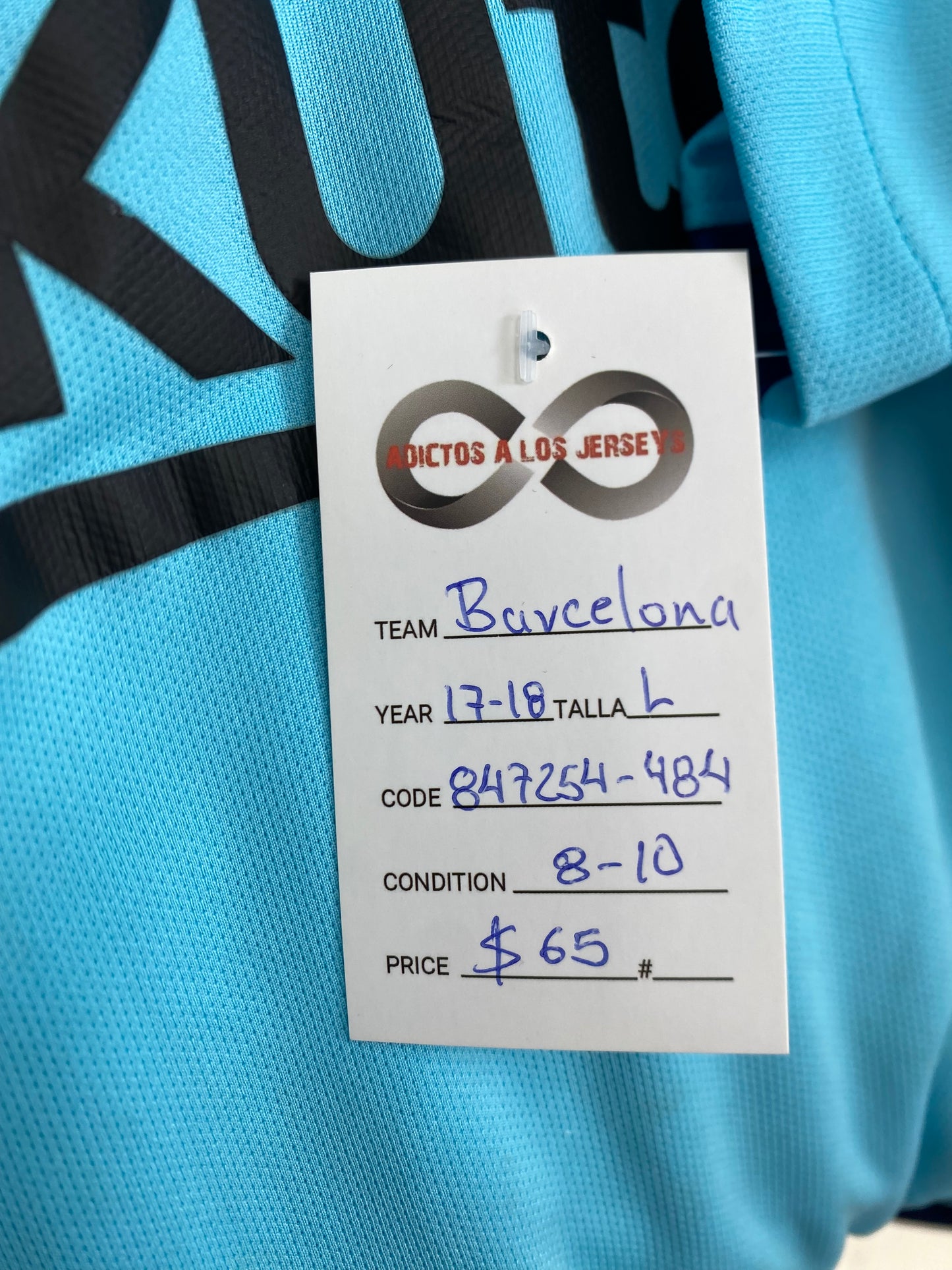 2017-18 FC Barcelona Away Jersey / Large / 8/10