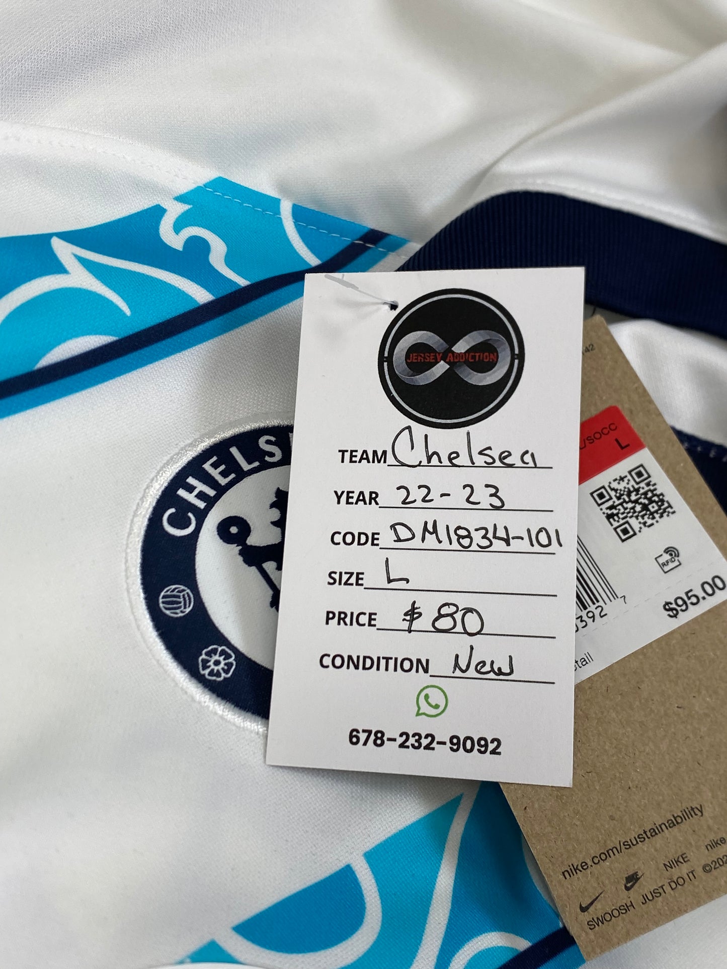 2022-23 Chelsea FC Away Jersey / Large / New
