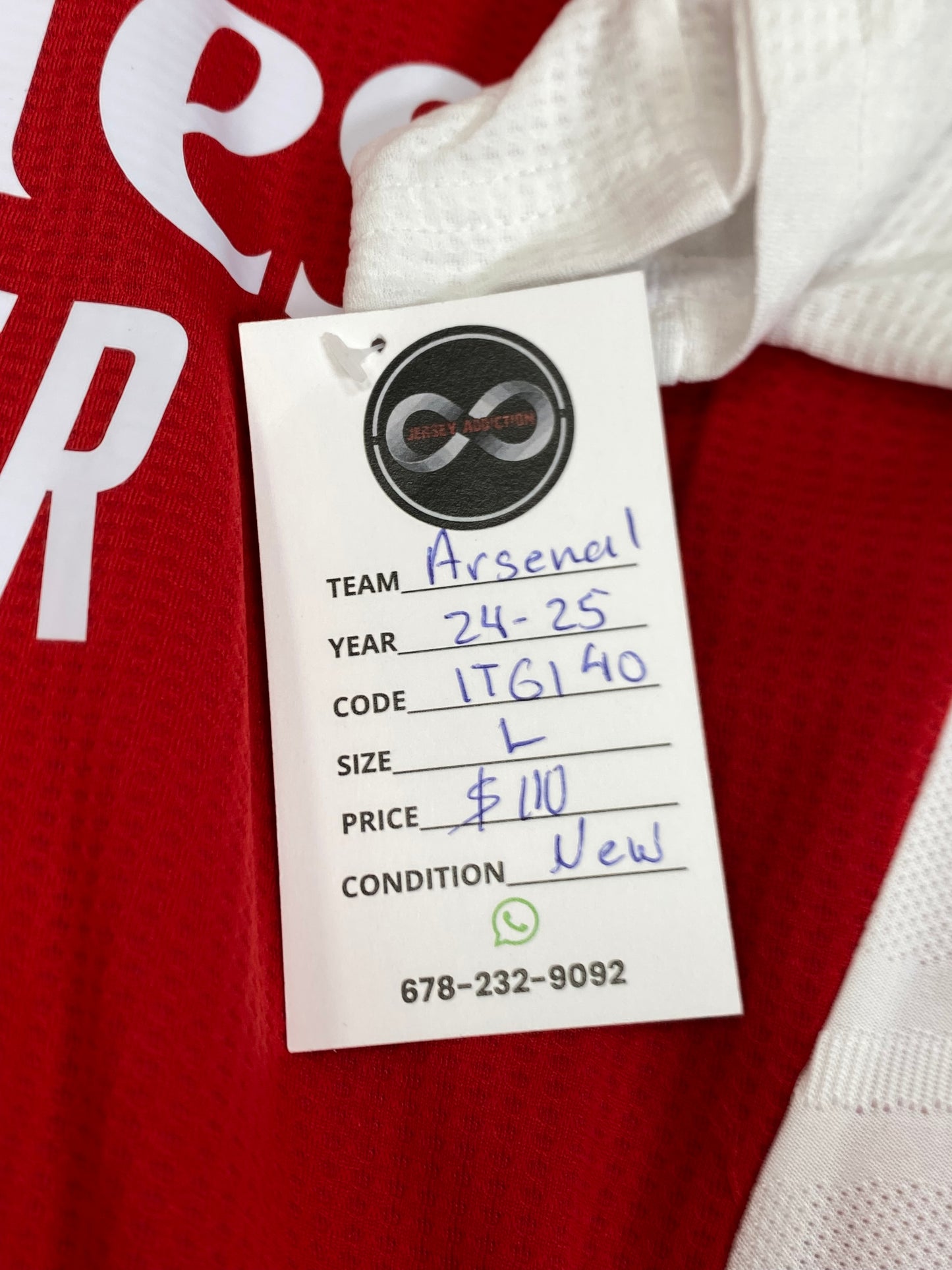 2024-25 Arsenal FC Home Jersey Player Version / Large / New