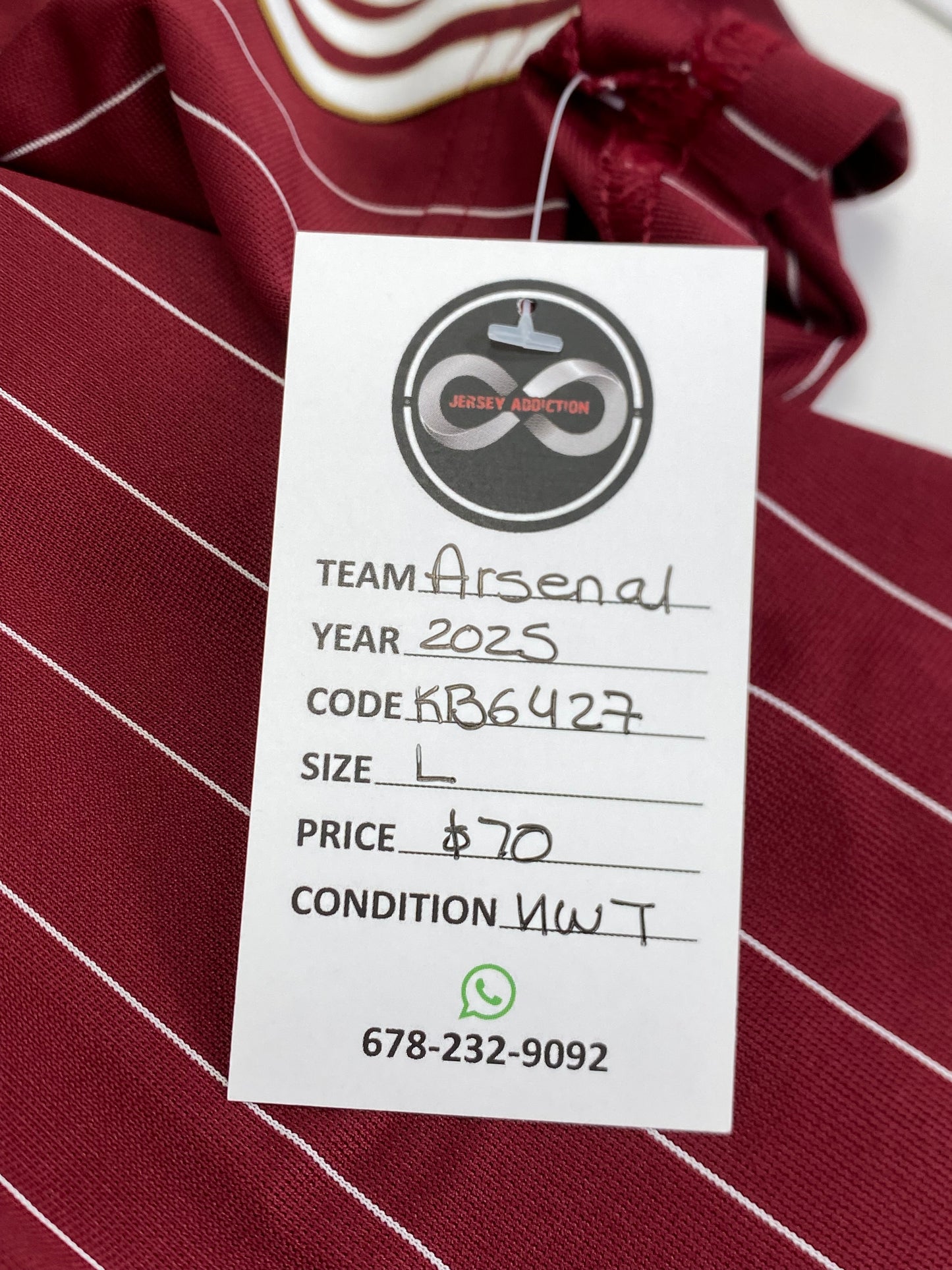 2025 Arsenal Shirt / Large / New