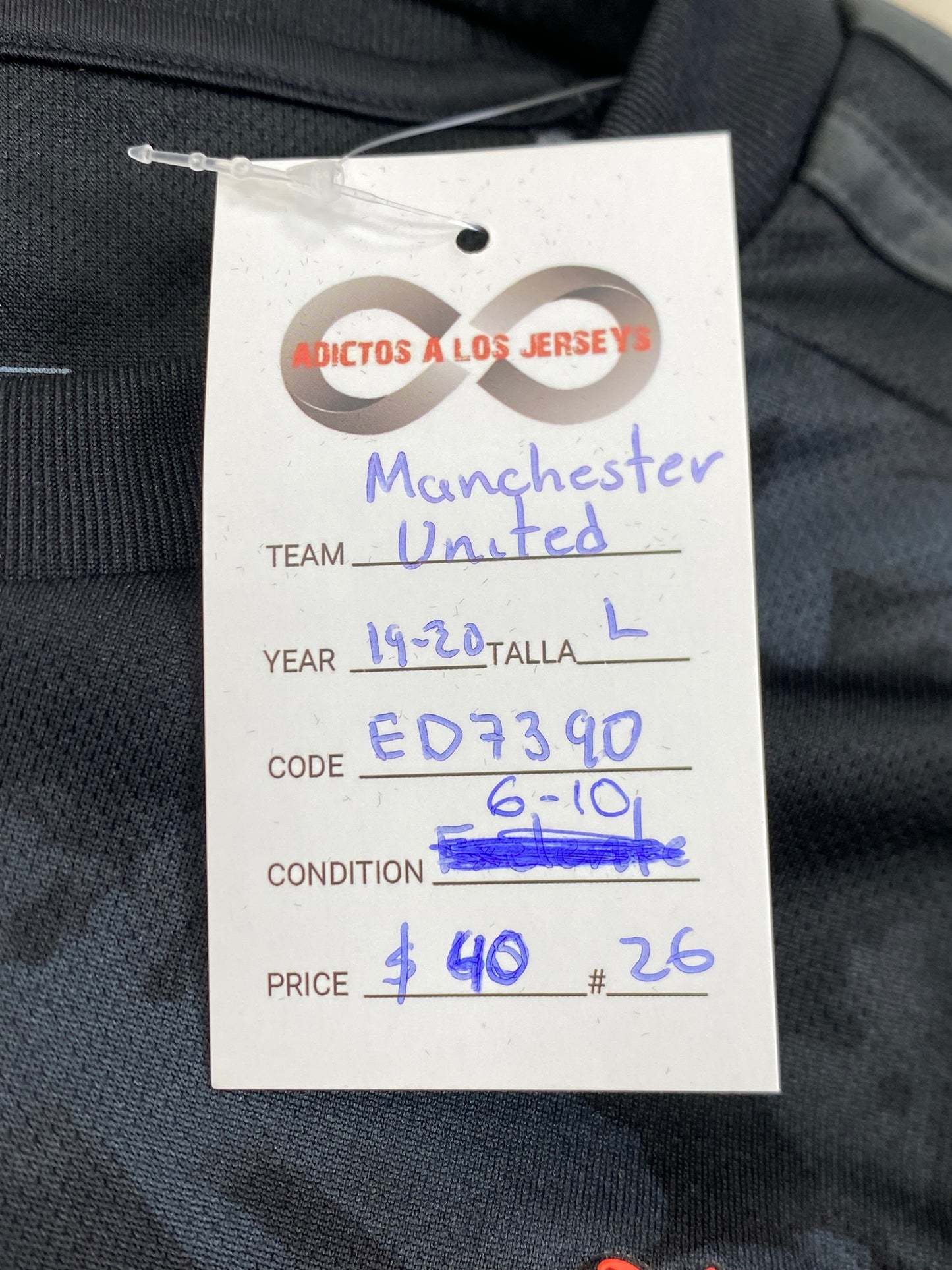 2019-20 Manchester United Third Jersey / Large / 6/10