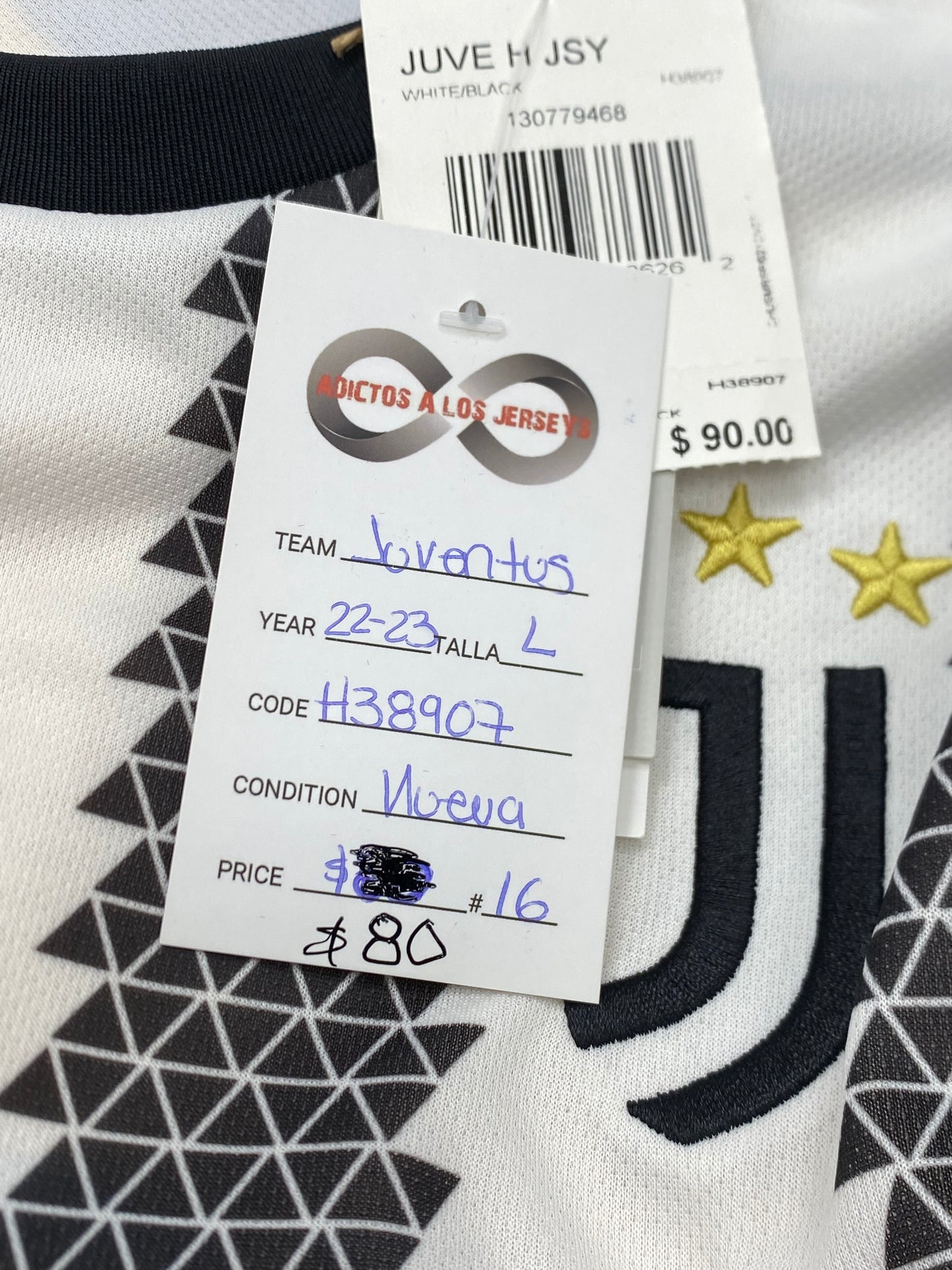 2022-23 Juventus Home Jersey / Large / New