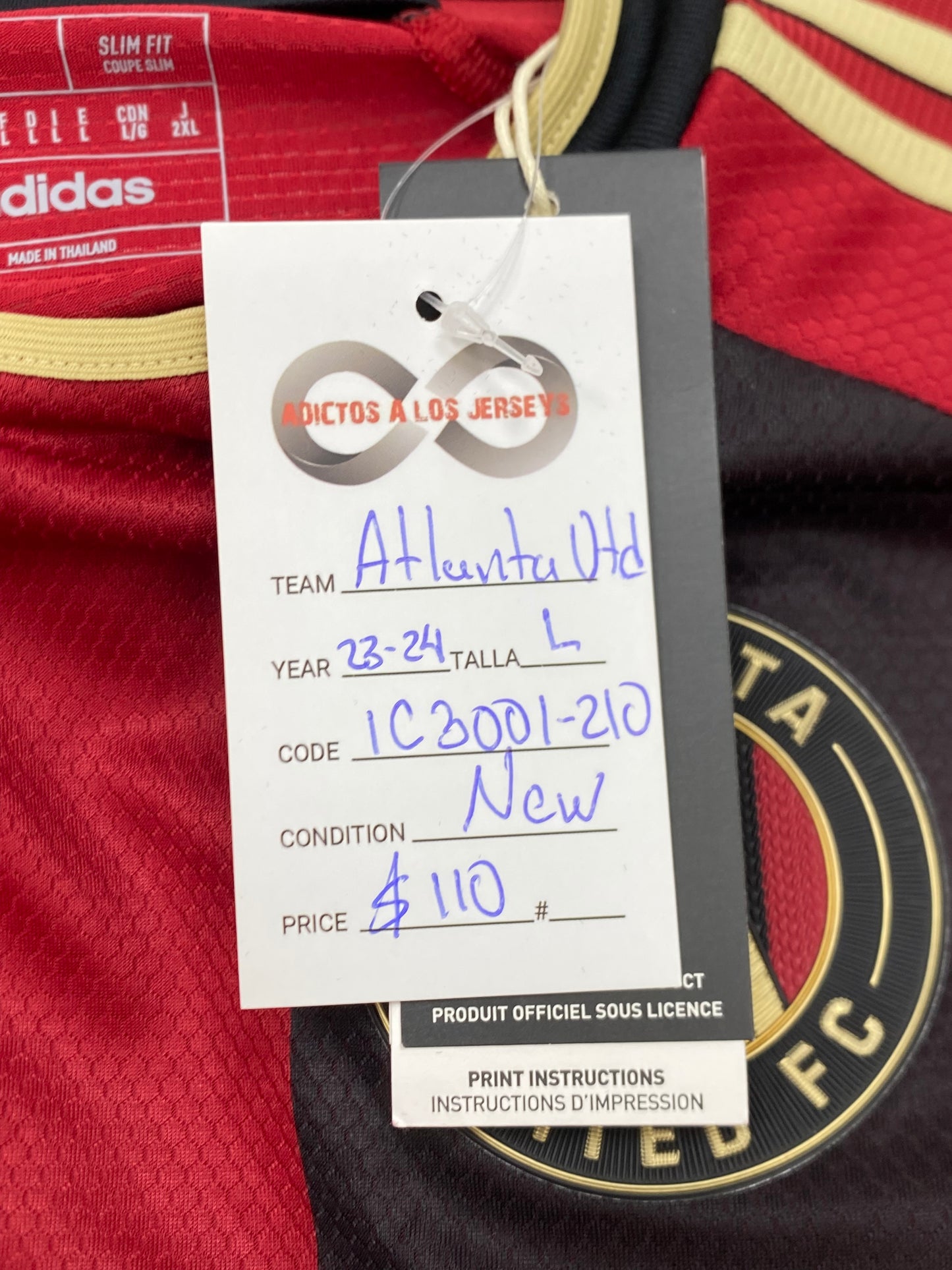 2023-24 Atlanta United Lennon 11 Home Jersey / Large / New