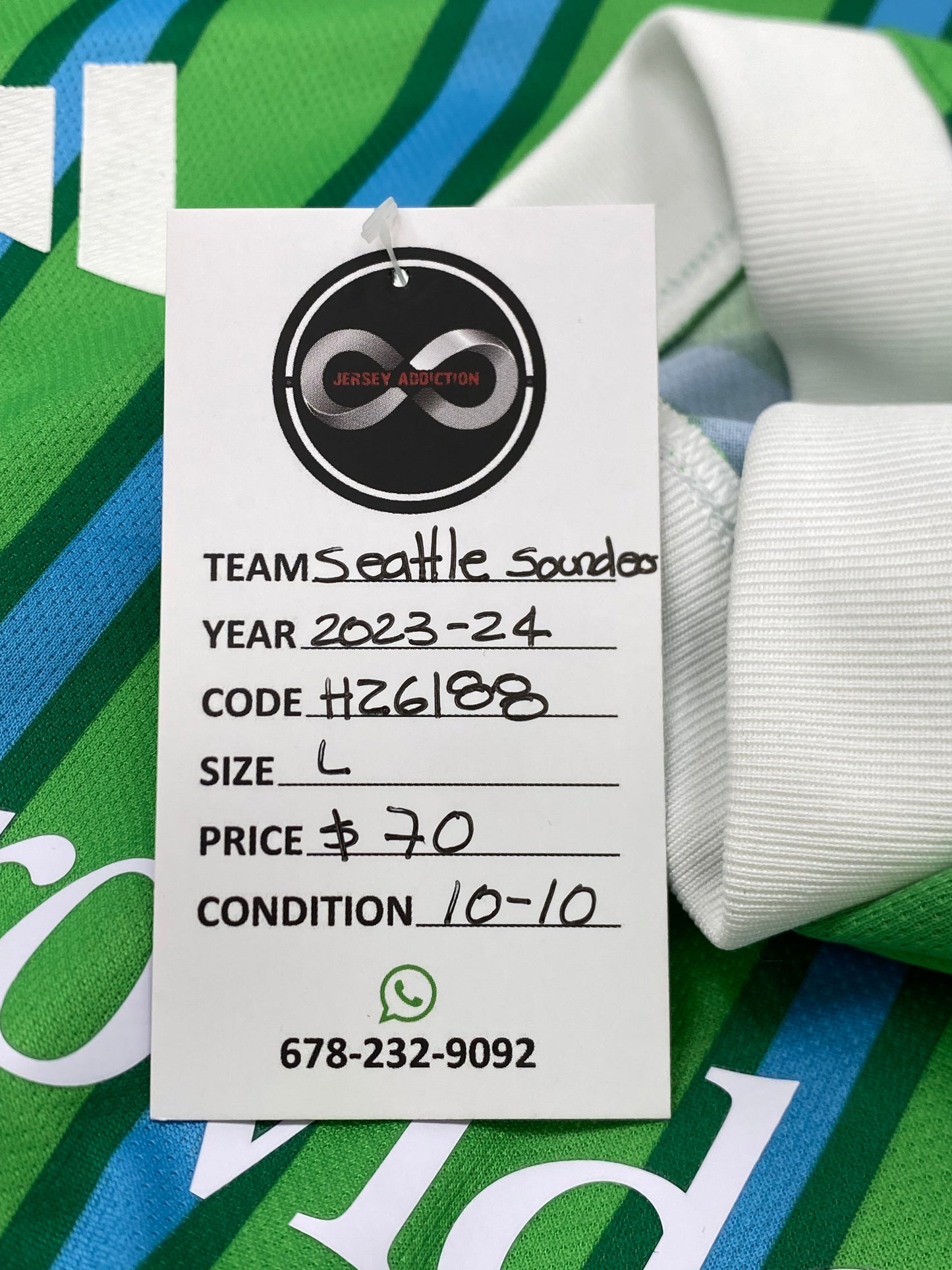 2023-24 Seattle Sounders Home jersey / Large / 10/10