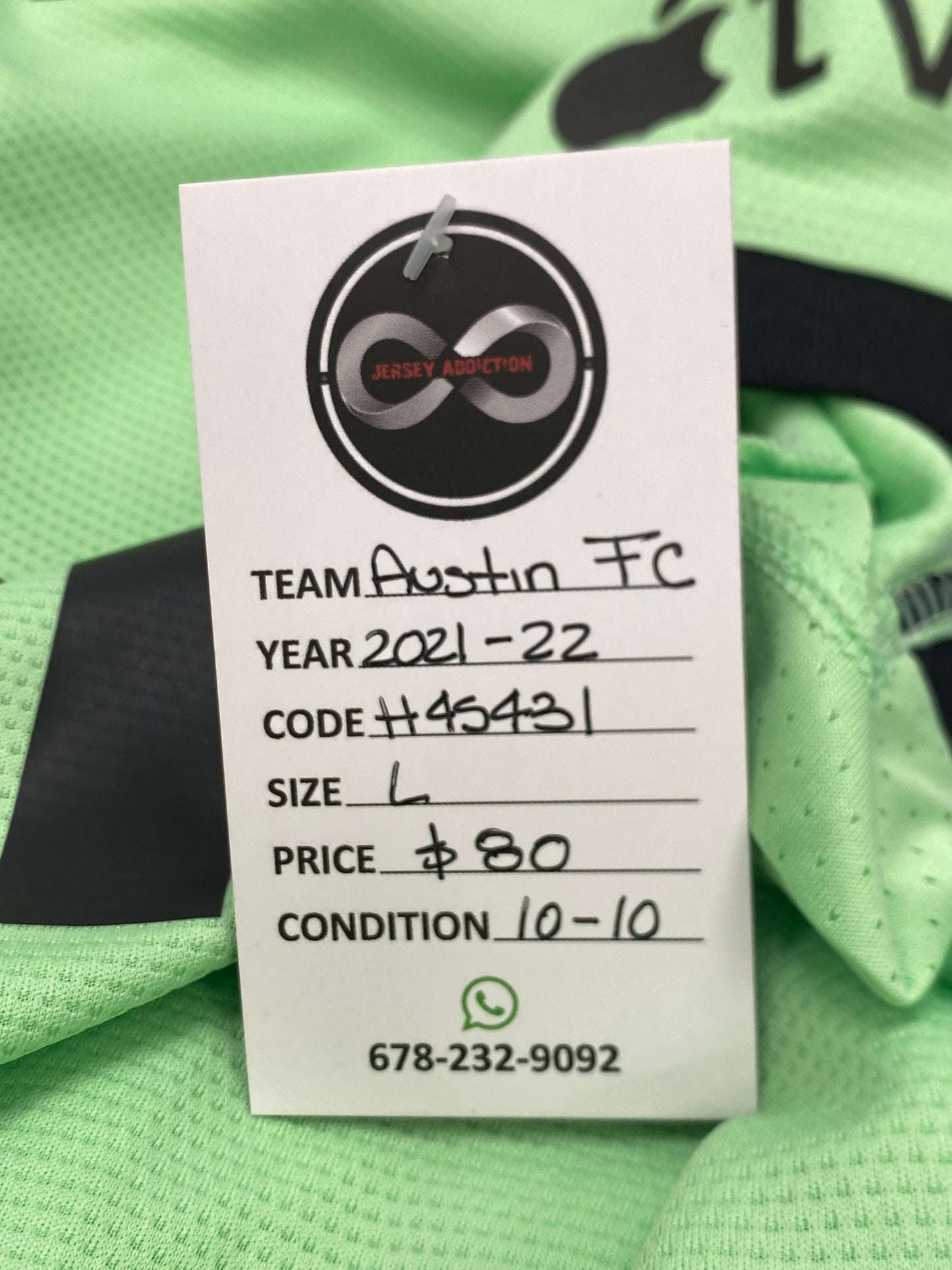 2021-22 Austin FC Home Jersey / Large / 10/10