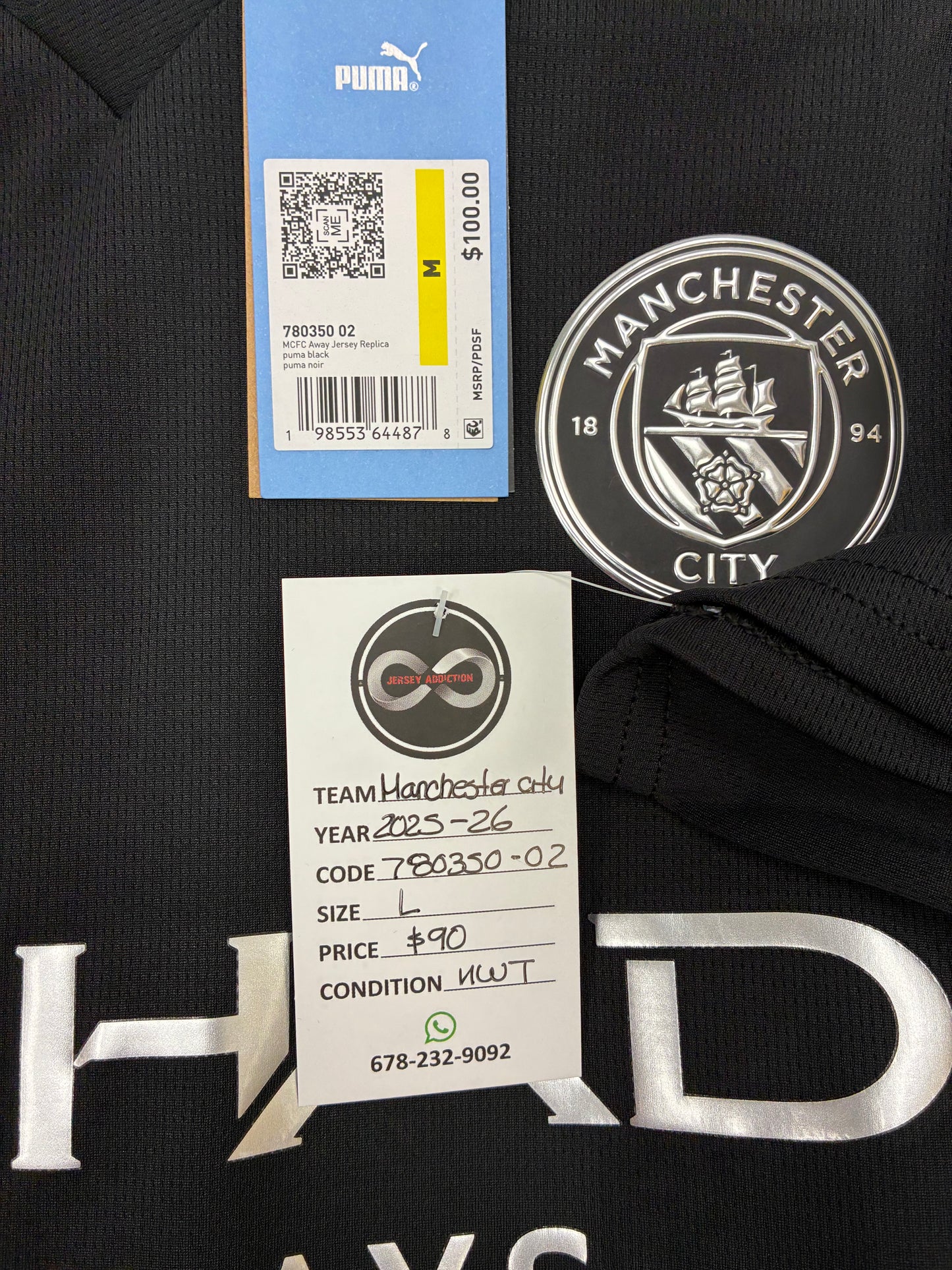 2025-26 Manchester City away Jersey / Medium / New