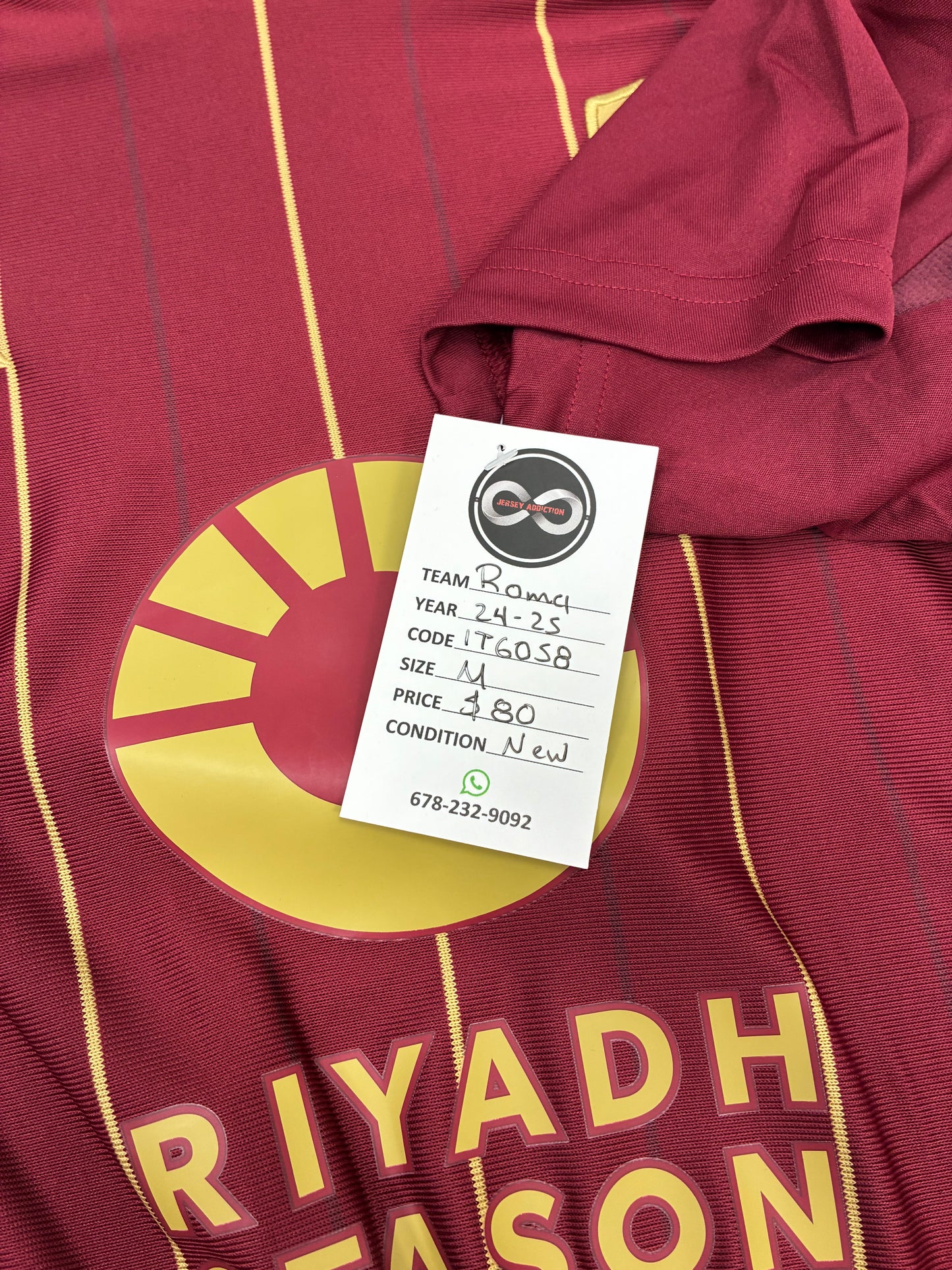 2024-25 AS Roma Home Jersey / Medium / New