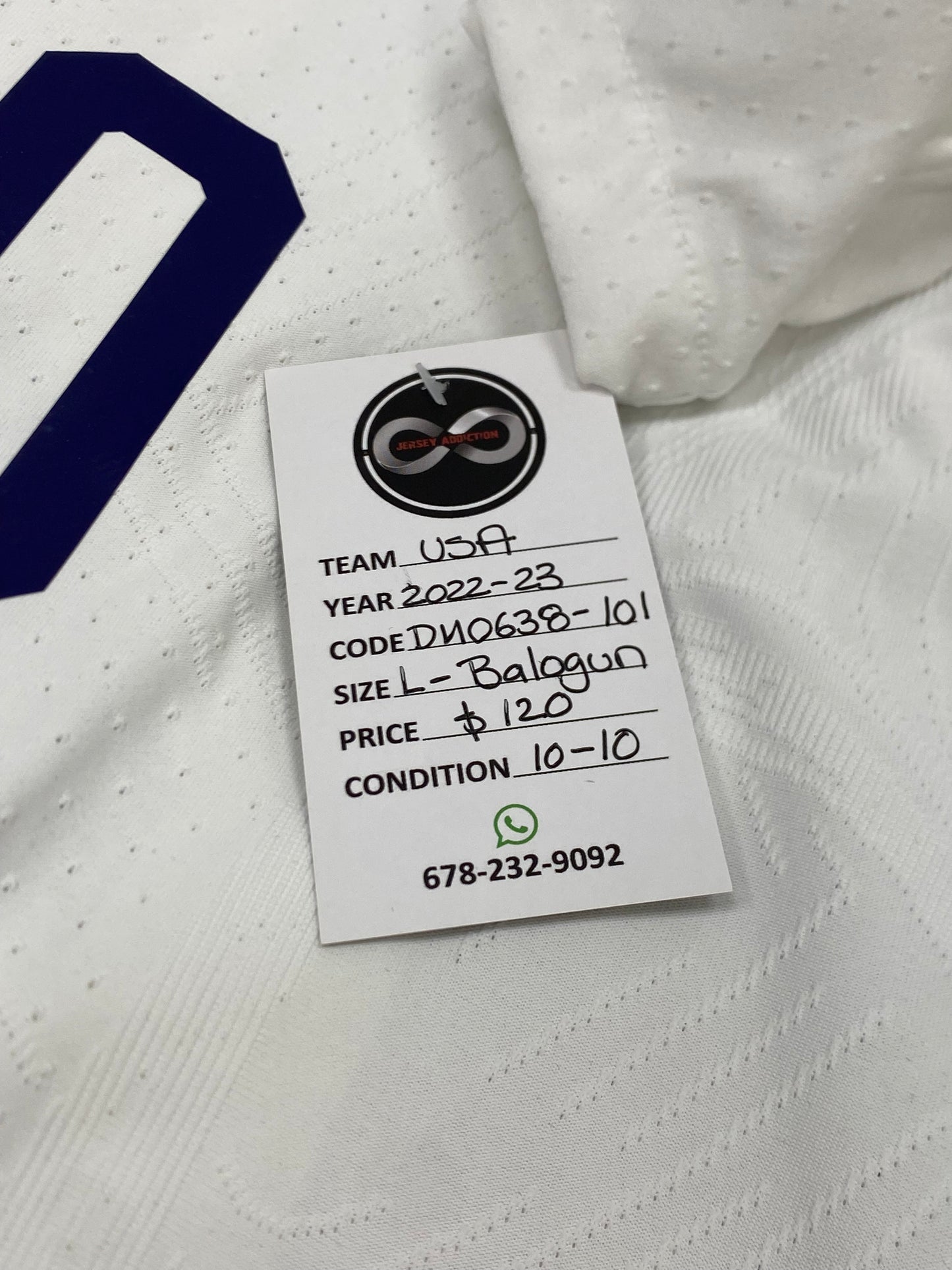 2022-23 USA Balogun 20 Home Jersey / Large / 10/10