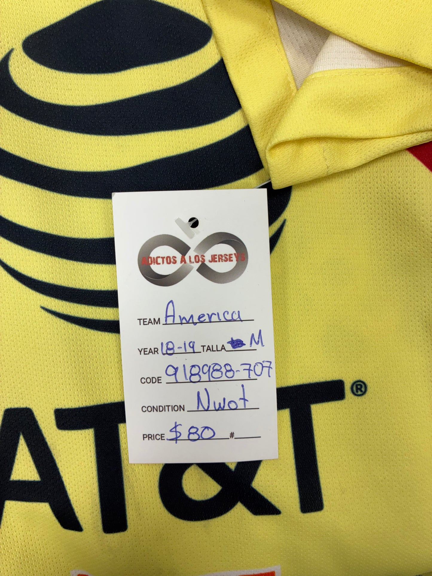 2018-19 Club América Home Jersey / Medium / New