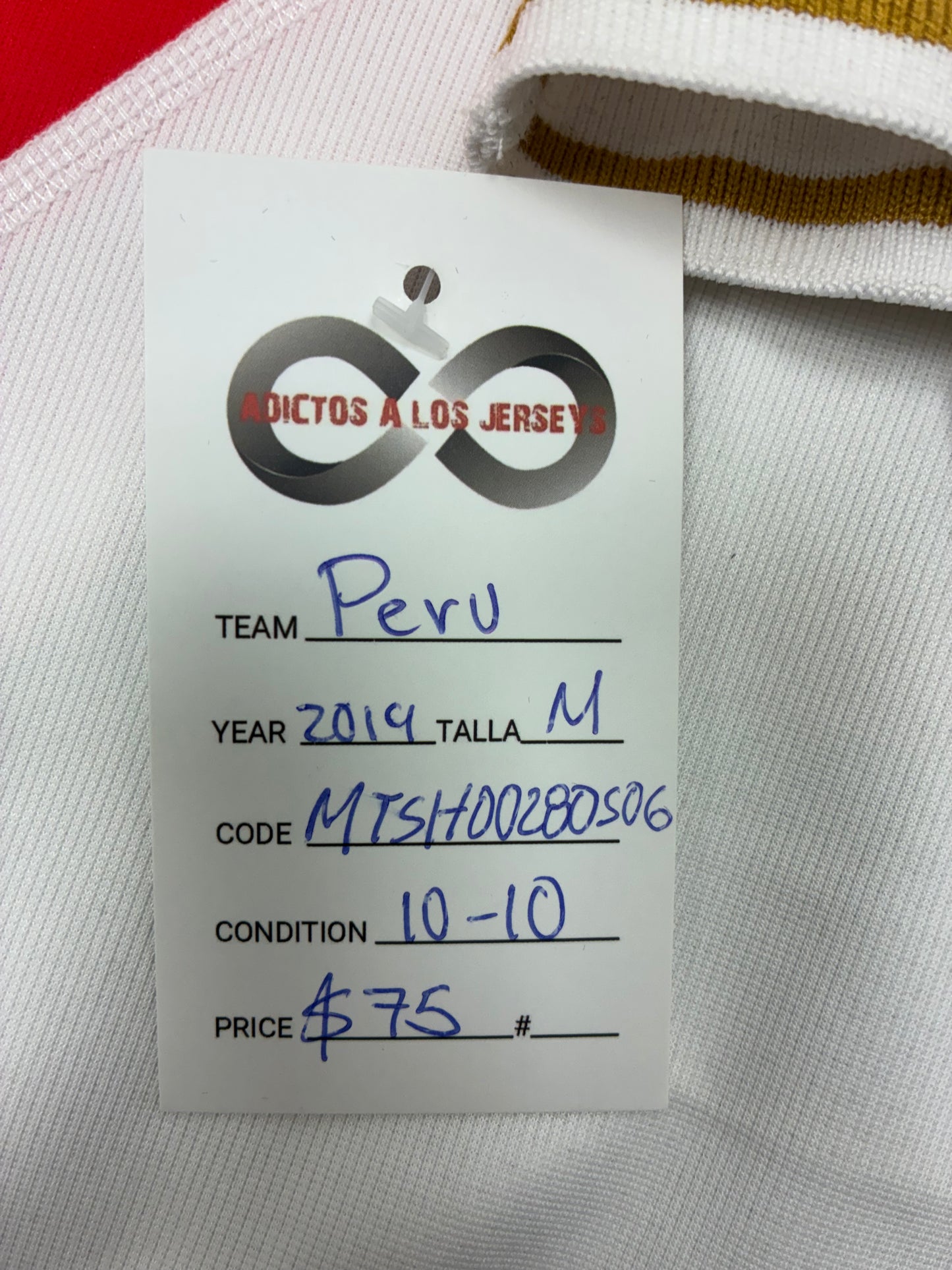 2019 Peru Home Jersey / Medium / 10/10