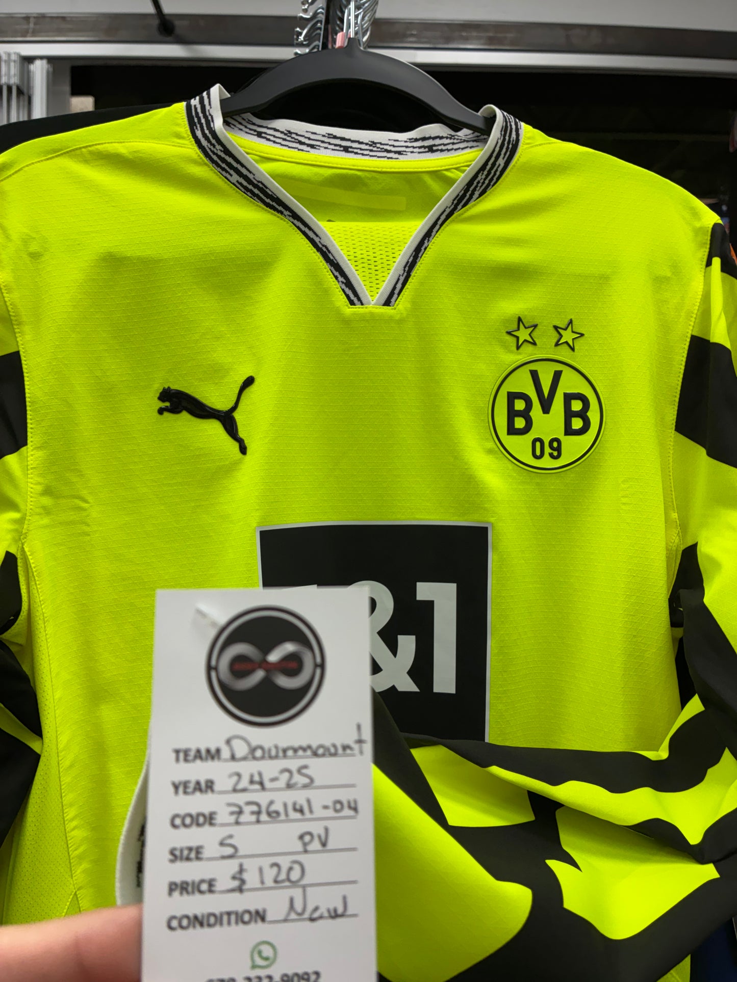 2024-25 Borussia Dortmund Player Version Special Anniversary Long Sleeve Jersey / Small / New