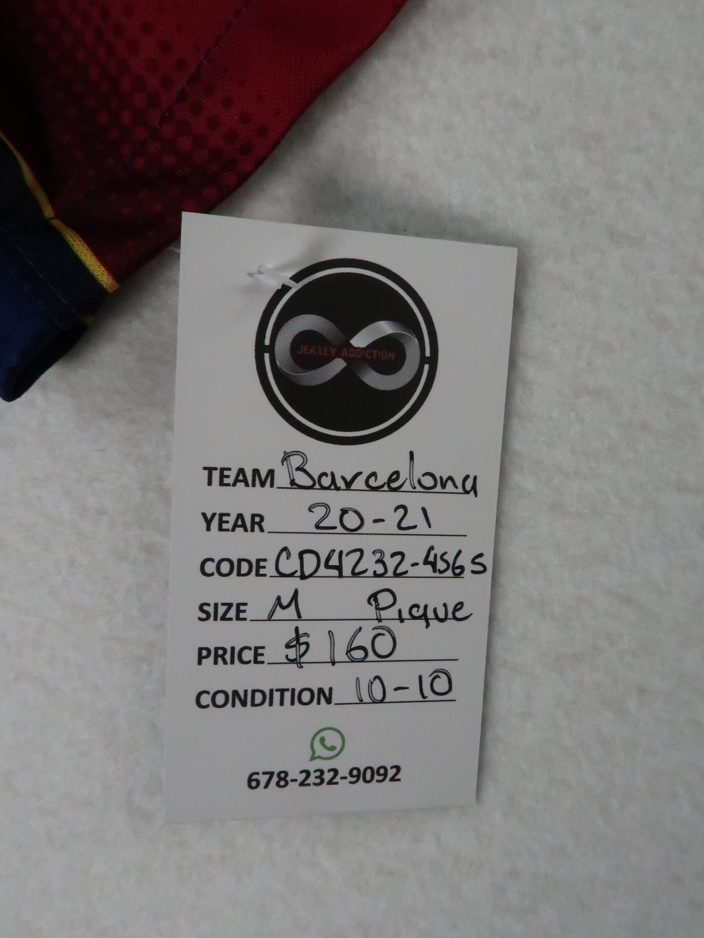 2020-21 Barcelona Pique Home Jersey tag