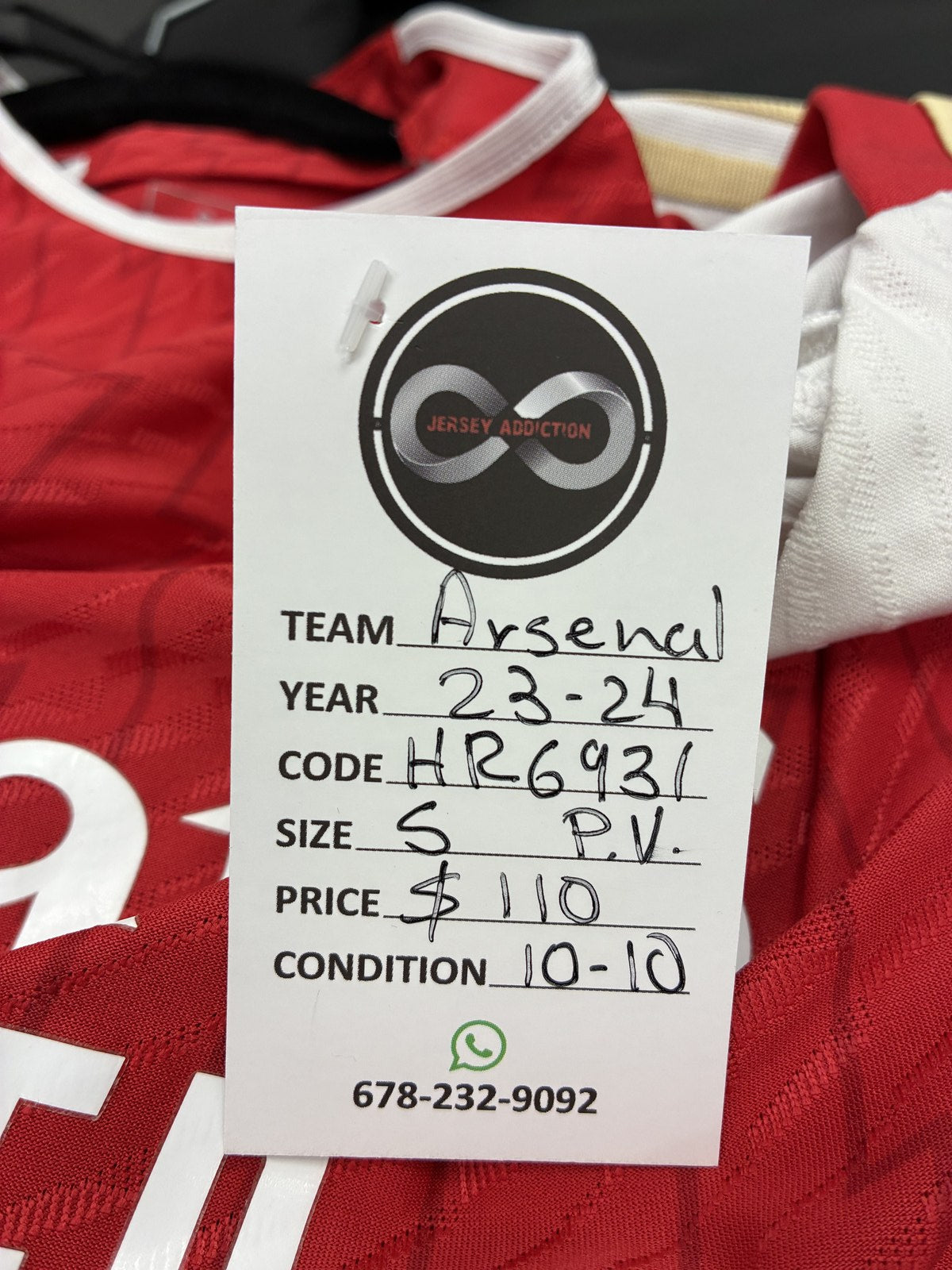 2023-24 Arsenal Player Version Home Jersey