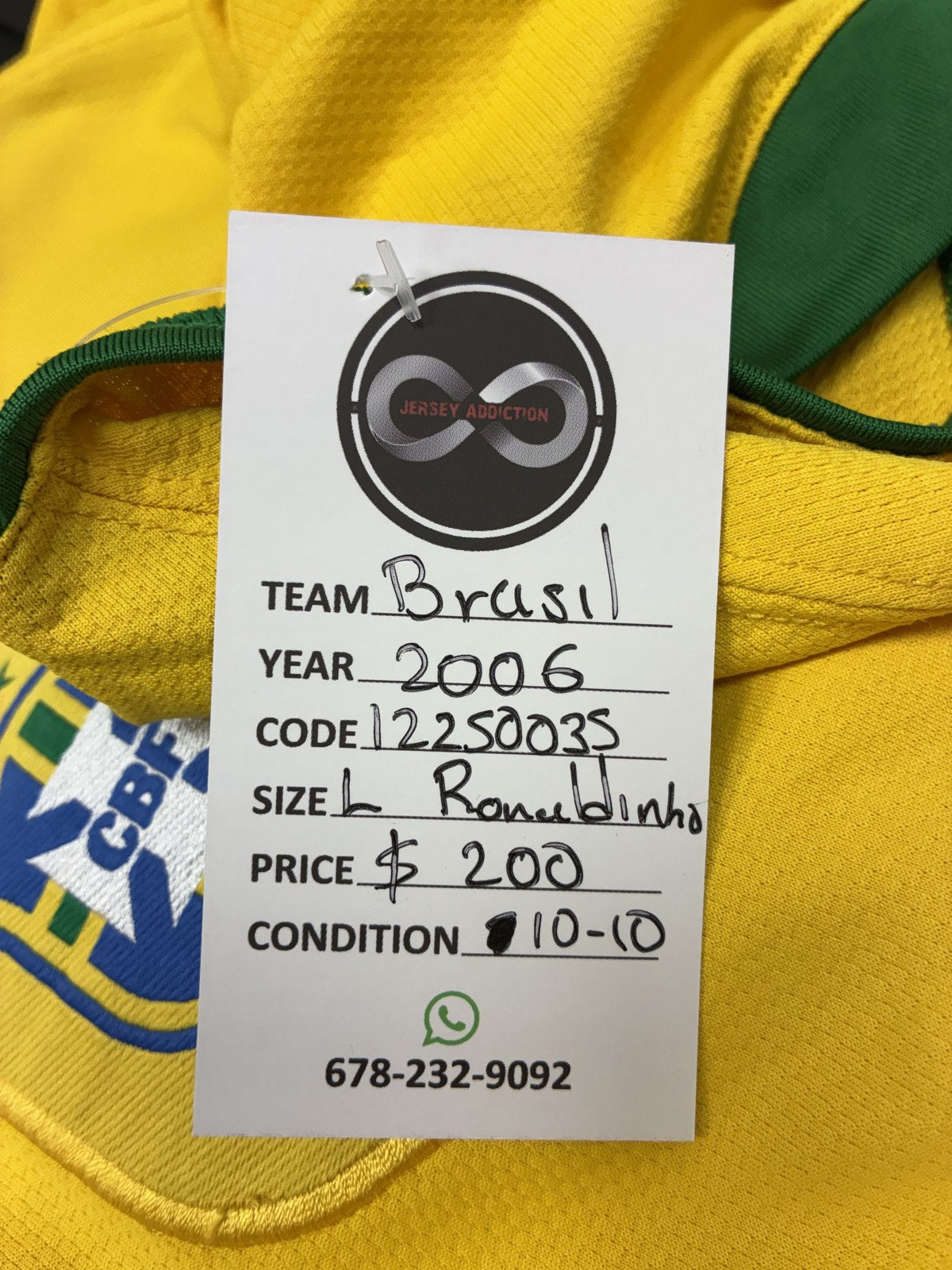 2006 Brazil Ronaldinho 10 Home Jersey