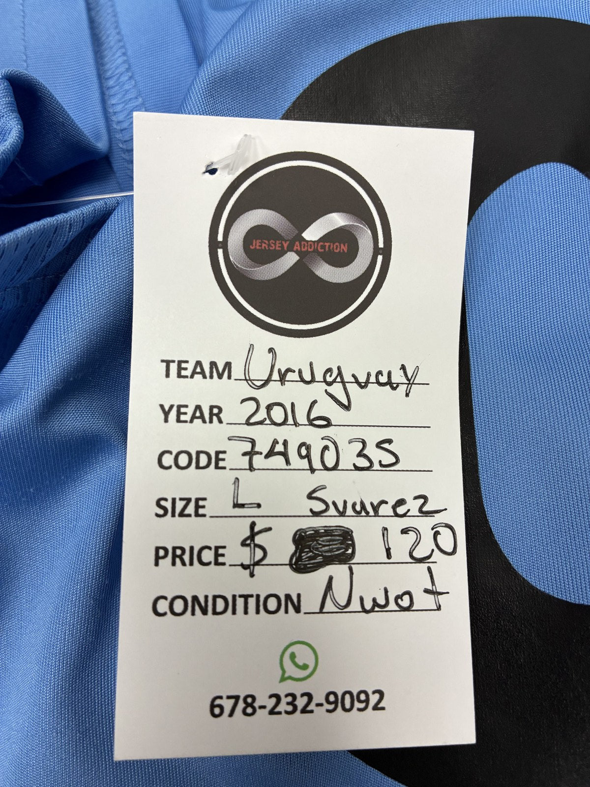 2016 Uruguay Luis Suárez 9 Home Jersey
