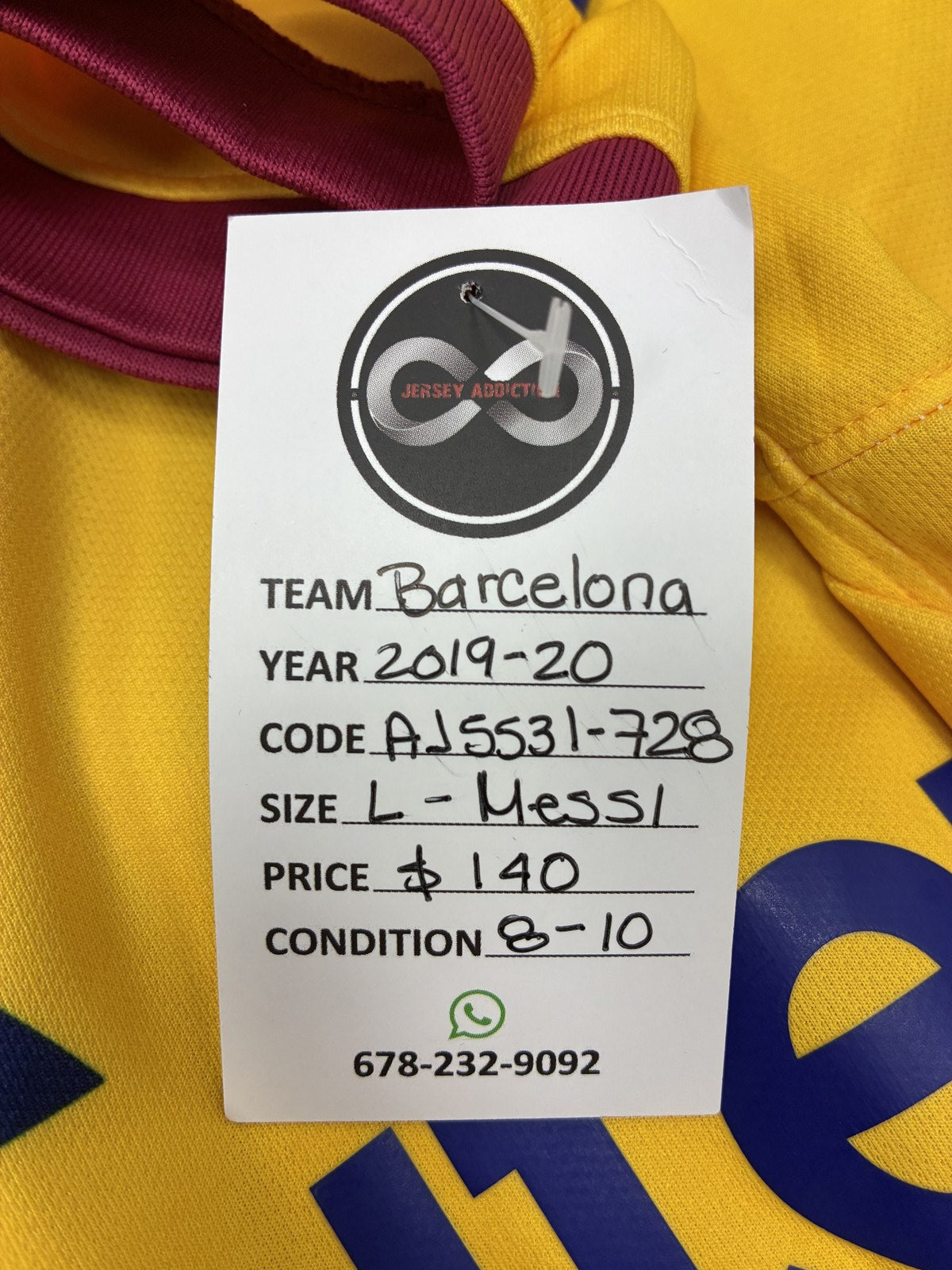 2019-20 FC Barcelona Lionel Messi 10 Away Jersey