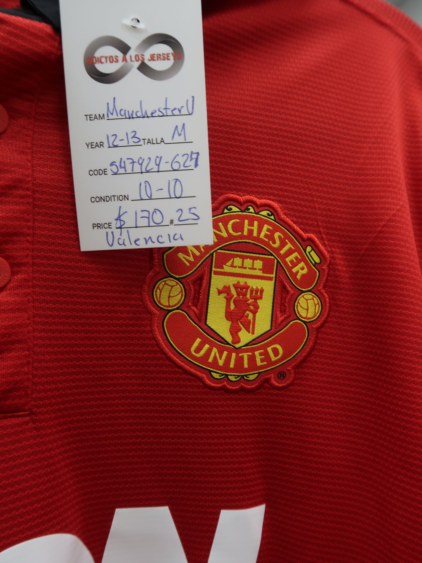 2012-13 Manchester United Valencia 25 Home Jersey
