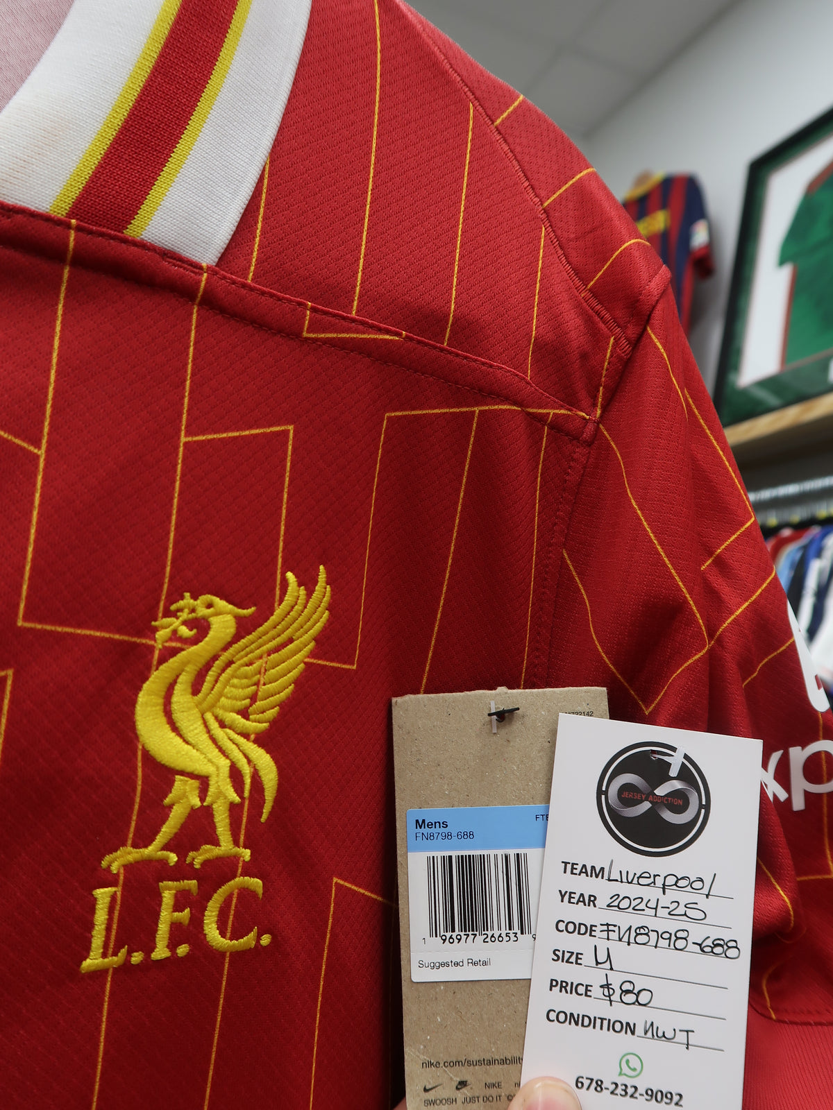 2024-25 Liverpool Thiago 6 Home Jersey M NWT