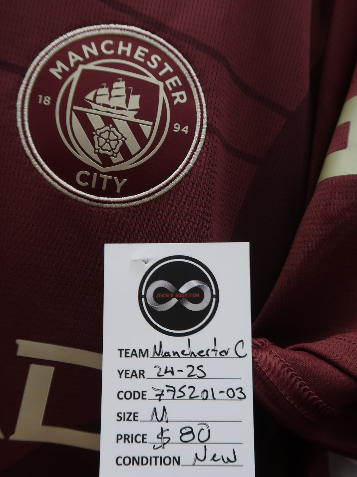 2024-25 Manchester City Third Jersey M New