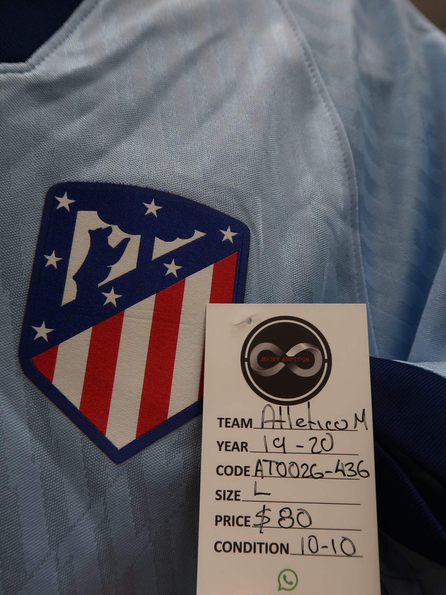 2019-20 Atletico Madrid Away Jersey L 10/10