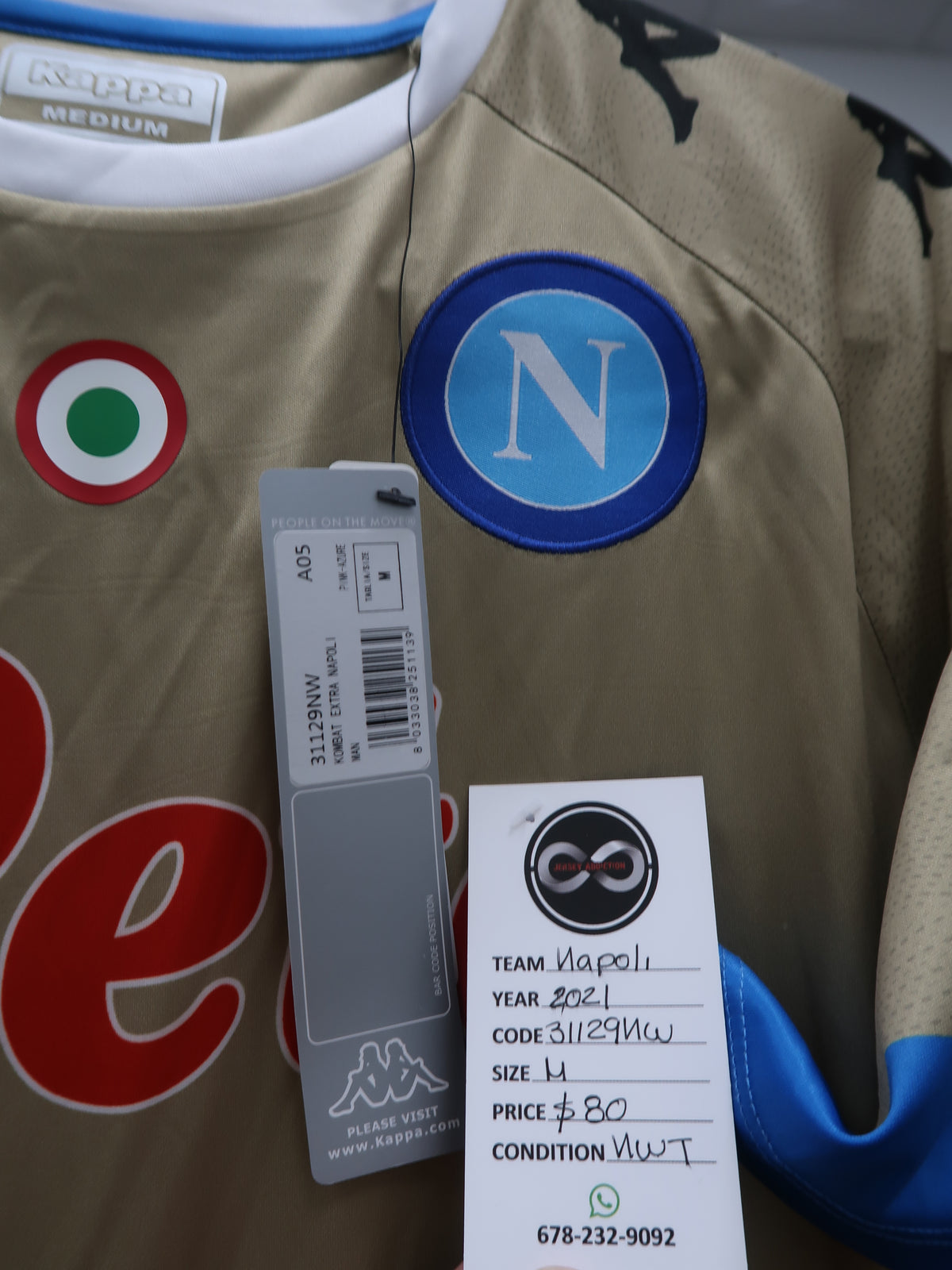 2021 Napoli Third Jersey M NWT