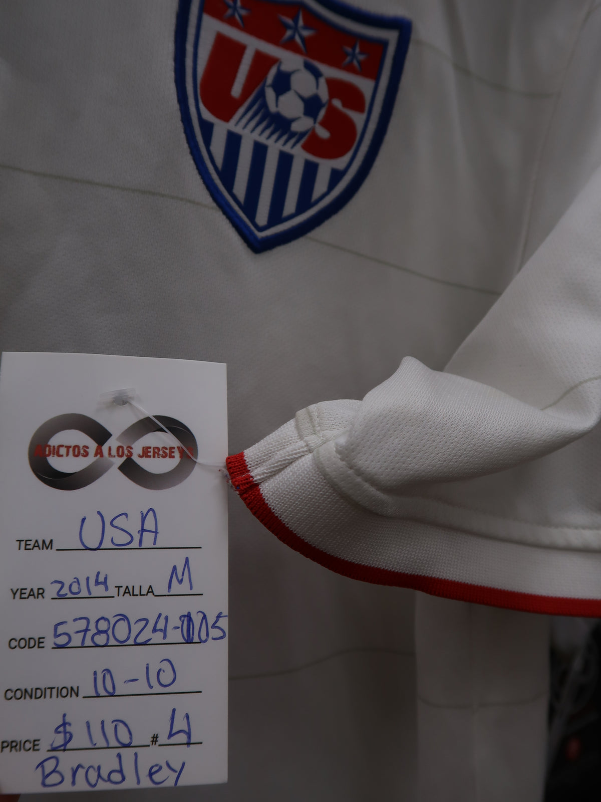 2014 USA Bradley 4 Home Jersey tag