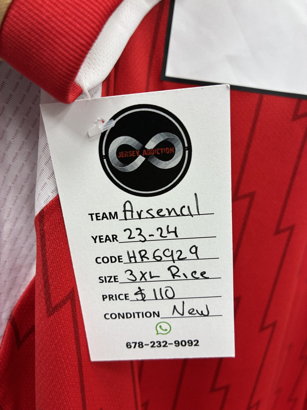 2023-24 Arsenal Declan Rice 41 Home Jersey