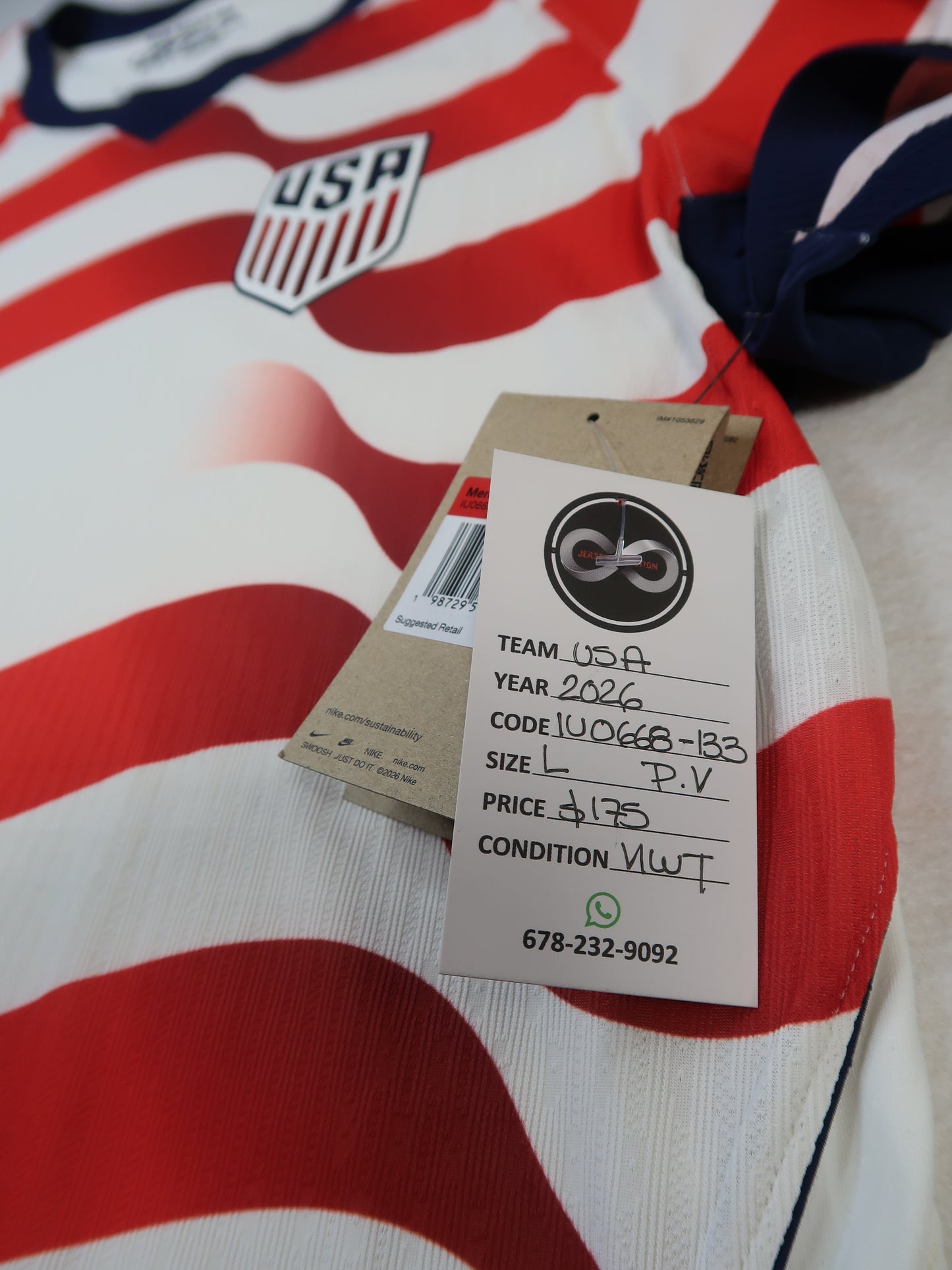 2026 United States Home Player Version Jersey / Large / NWT