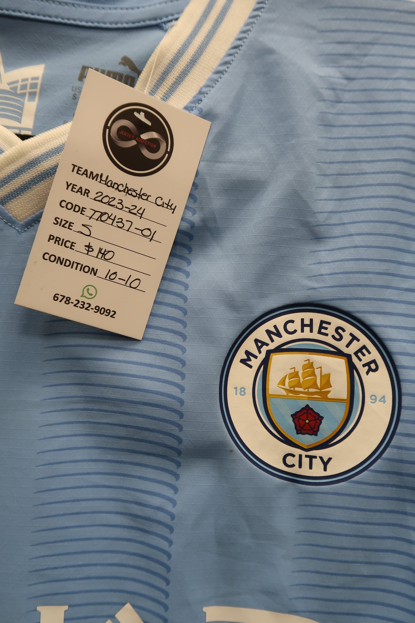 2023-24 Manchester City home jersey - tag detail